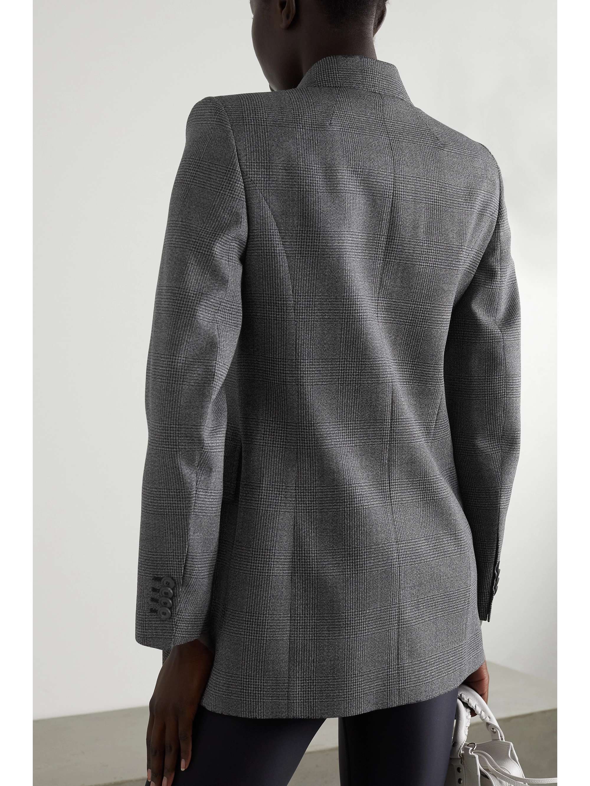 BALENCIAGA Blazer à double boutonnage en laine prince-de-galles Hourglass