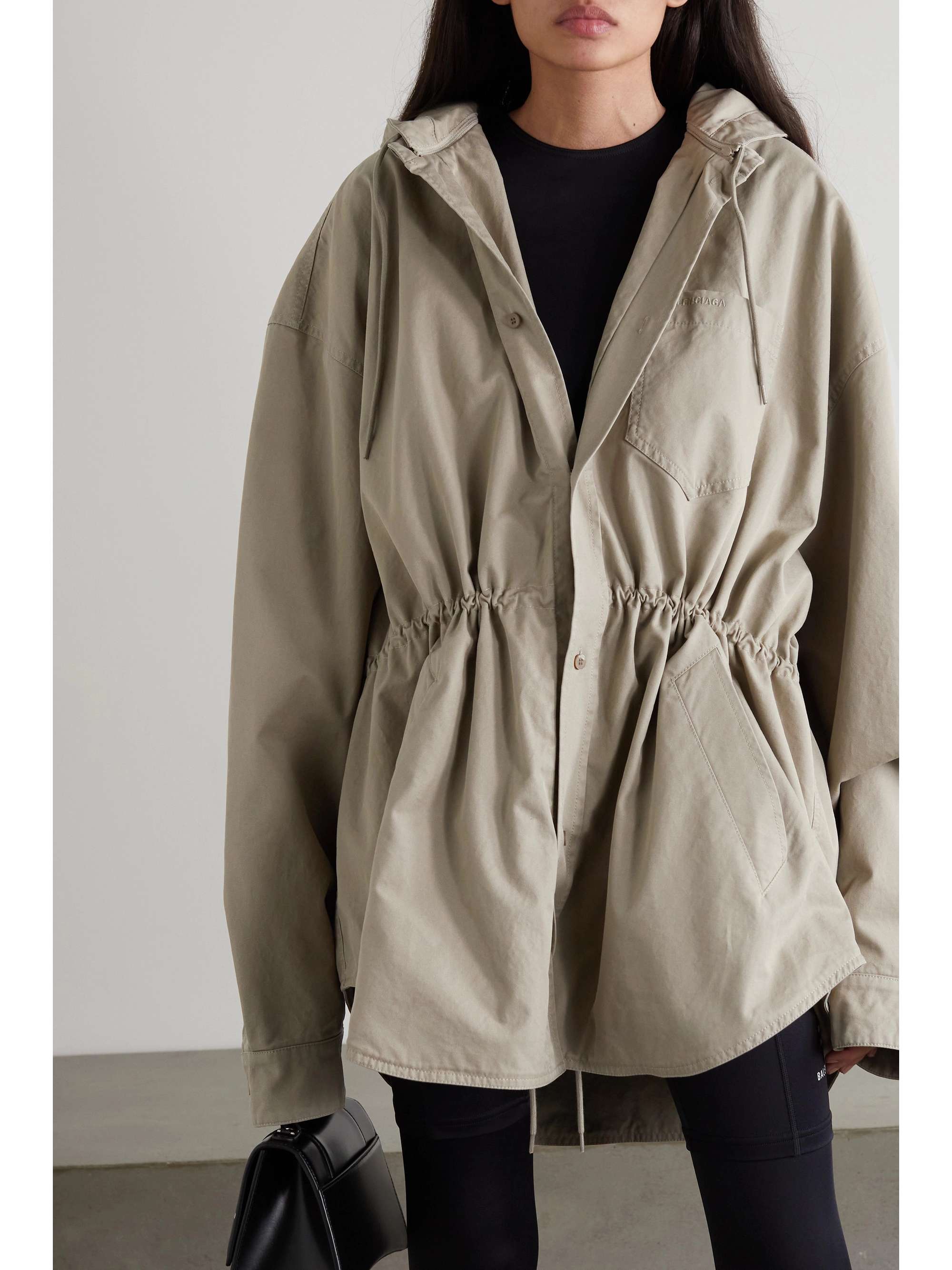 Balenciaga - Oversized Hooded Cotton Jacket - Neutrals - Xs - Net A Porter
