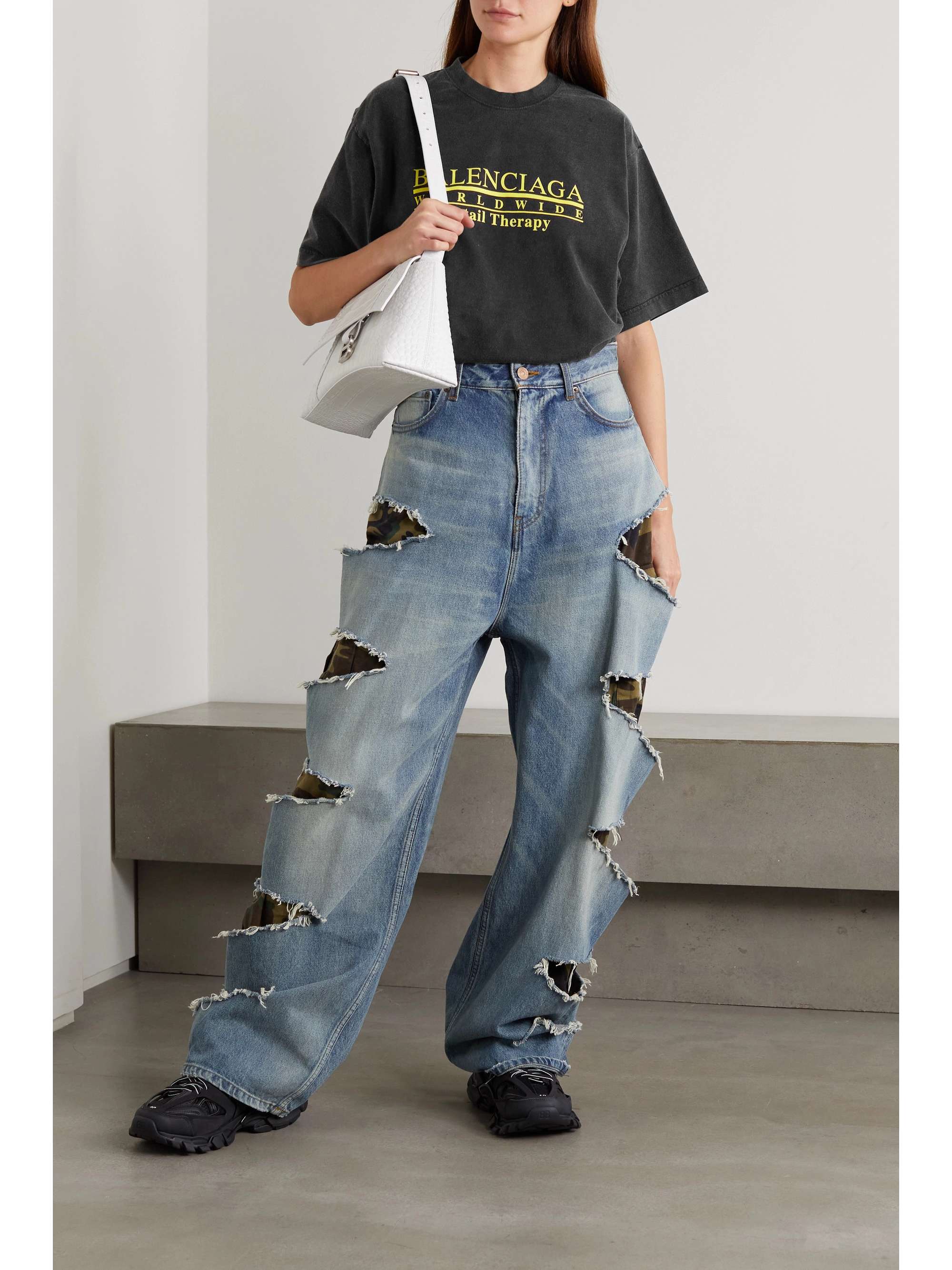 balenciaga ripped t shirt
