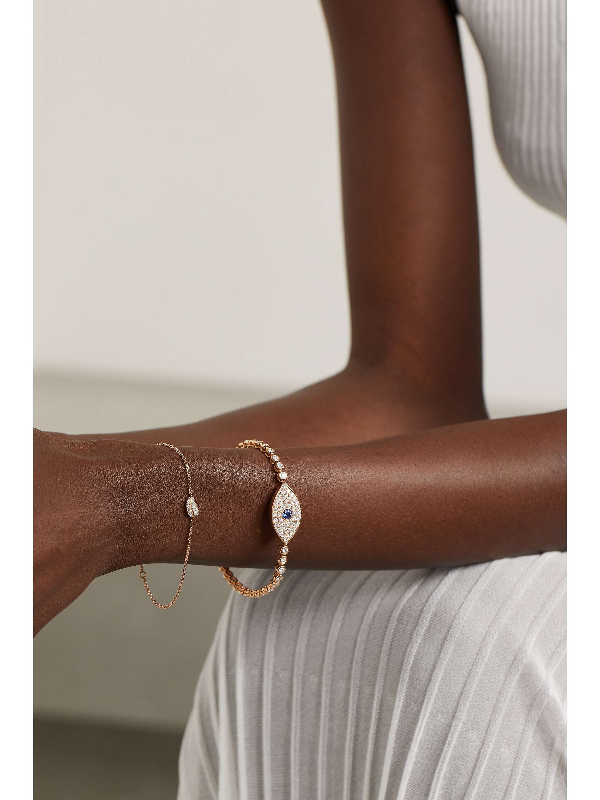 ANITA KO Palm Leaf 18-karat rose gold diamond bracelet