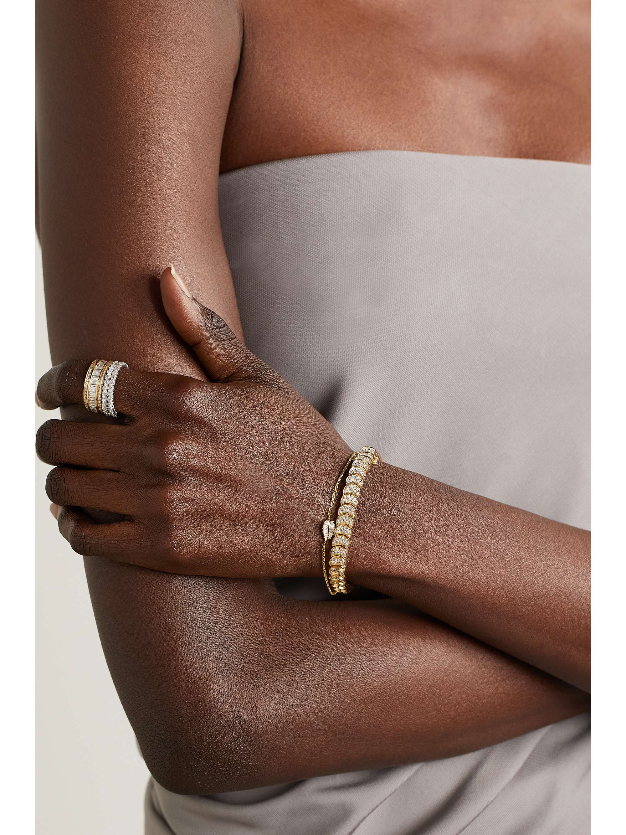 ANITA KO Palm Leaf 18K 黄金钻石手链