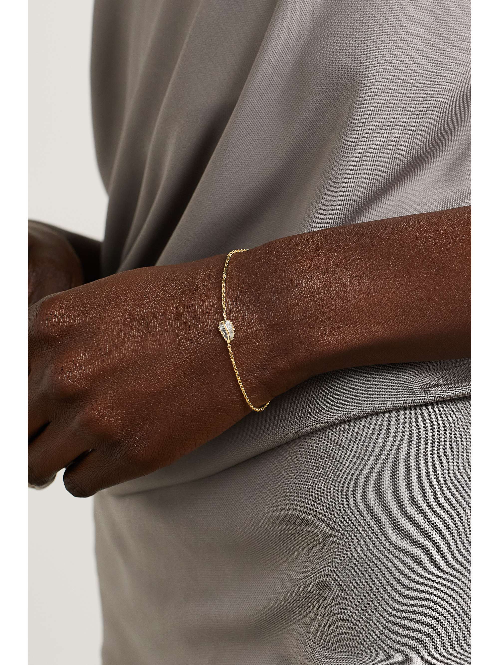 ANITA KO Palm Leaf 18K 黄金钻石手链