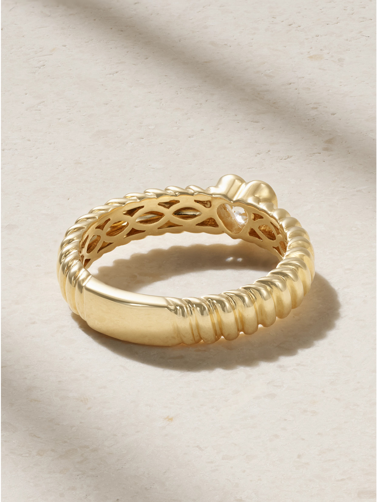 Anita Ko Thin Zoe 18k Yellow Gold Diamond Ring In Gold