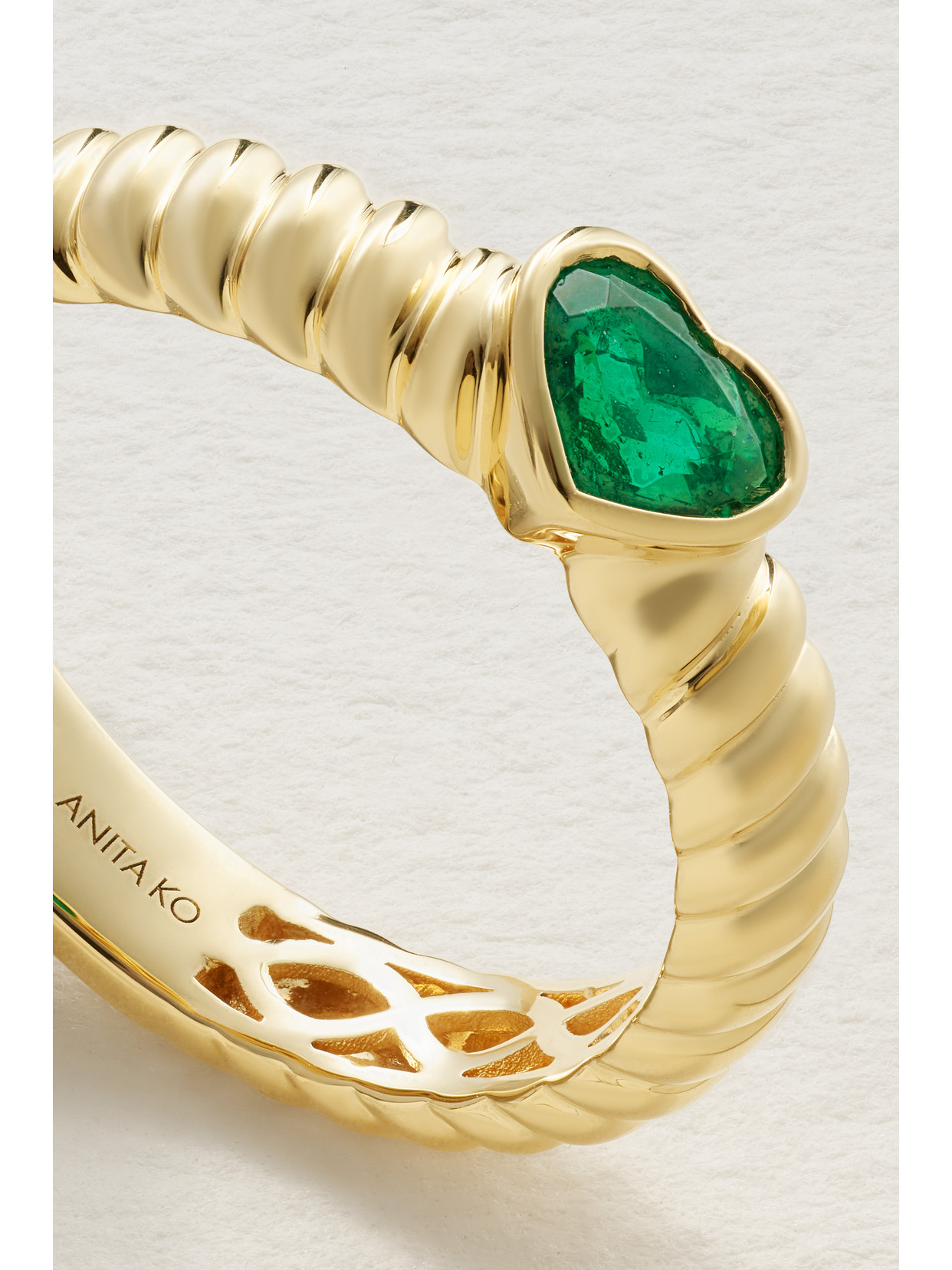 Shop Anita Ko Zoe 18-karat Gold Emerald Ring