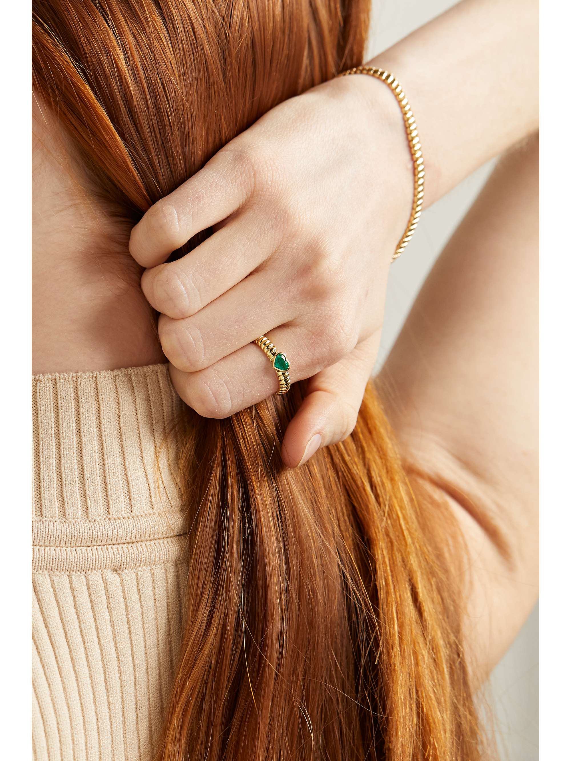 ANITA KO Zoe 18-karat gold emerald ring