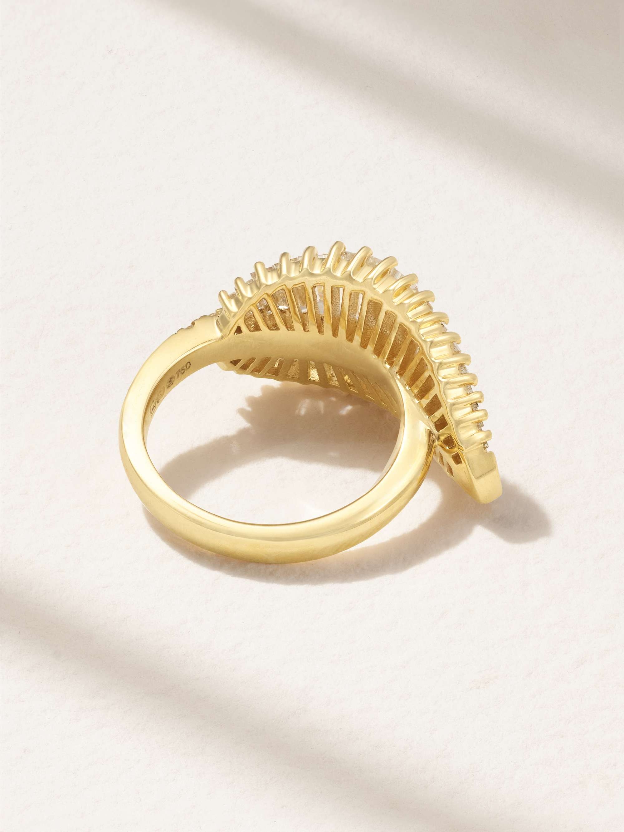 ANITA KO Palm Leaf 18-karat gold diamond ring