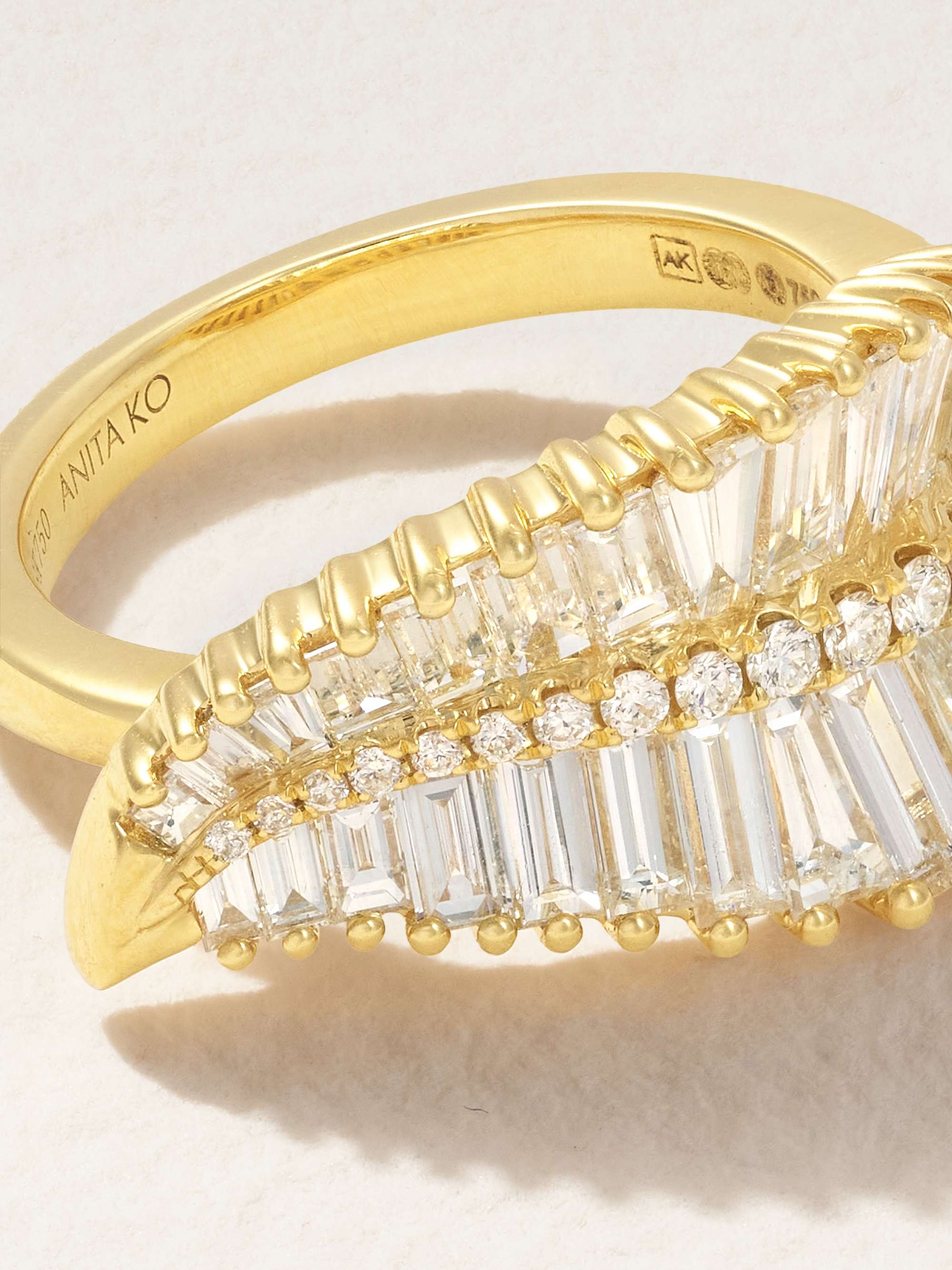 ANITA KO Palm Leaf 18-karat gold diamond ring