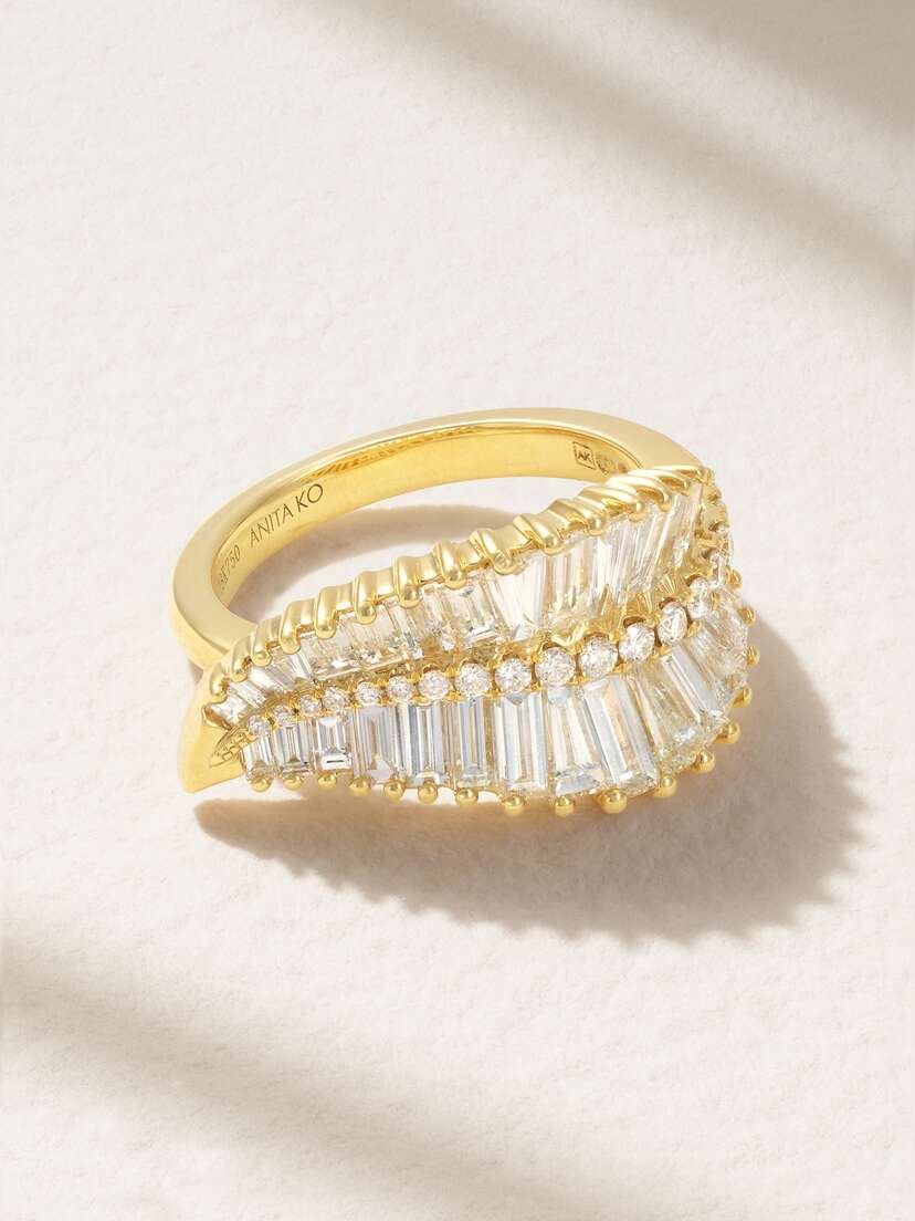 Anita Ko Palm Leaf 18-karat Gold Diamond Ring