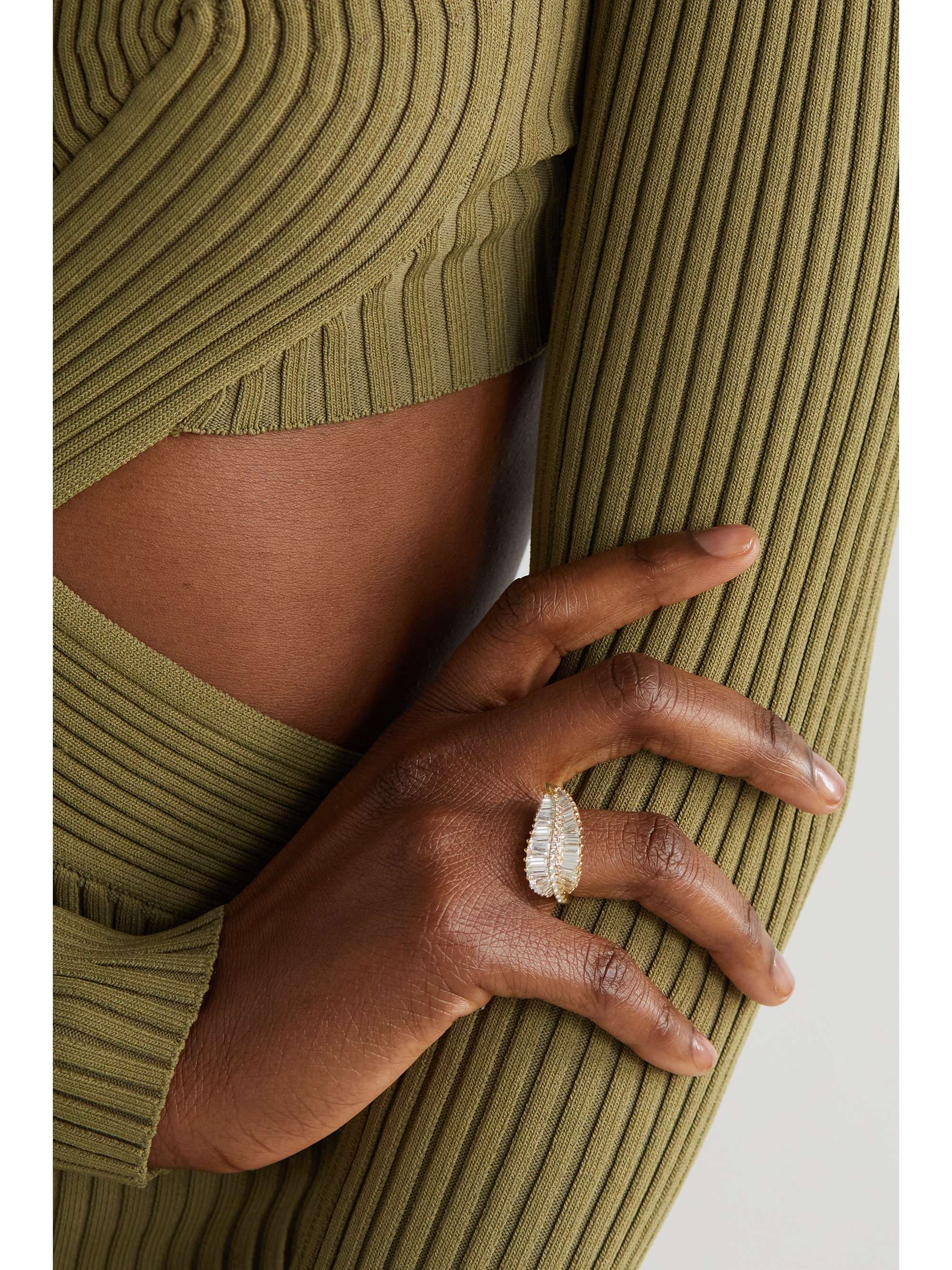 ANITA KO Palm Leaf 18-karat gold diamond ring