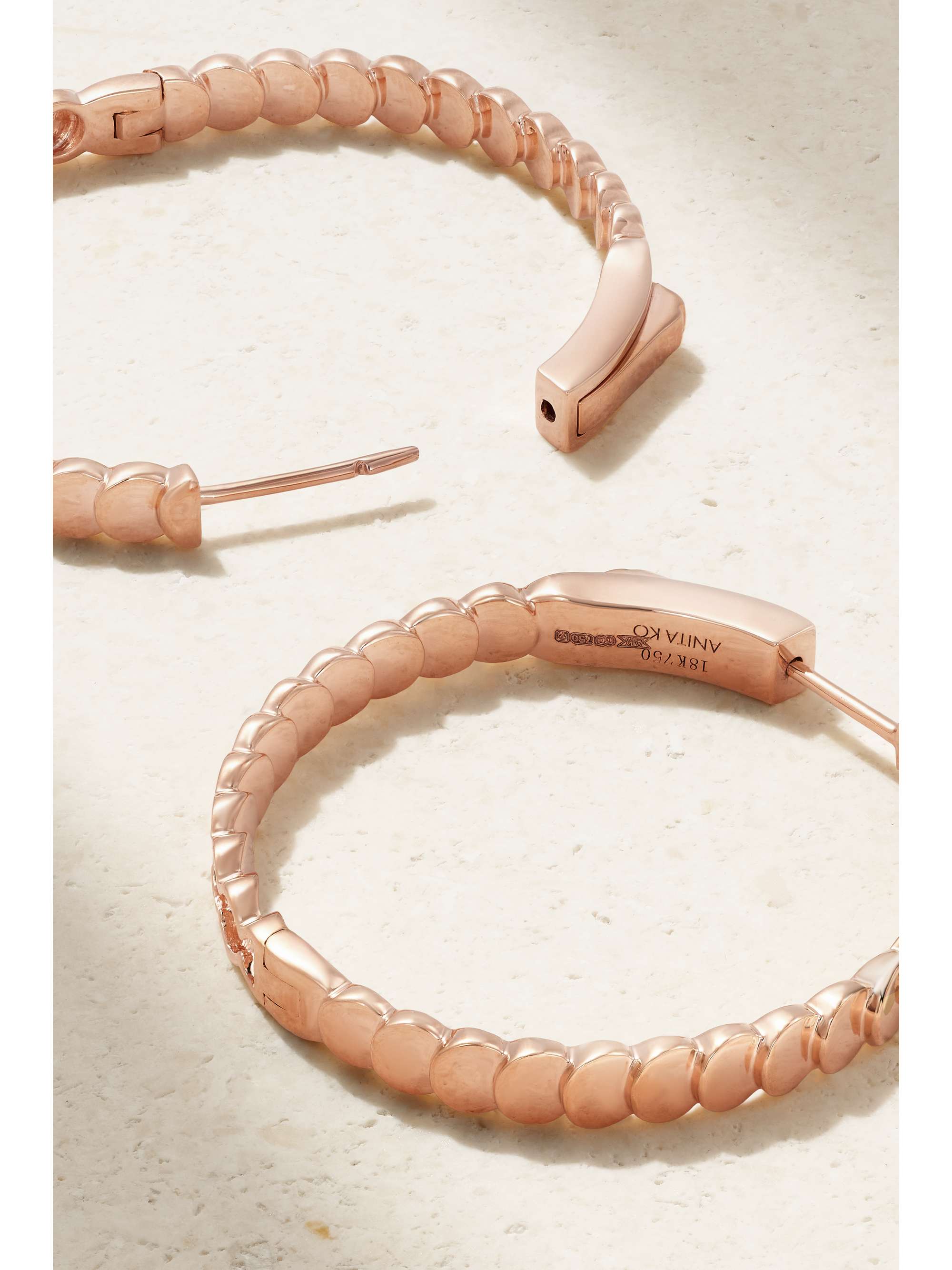 ANITA KO Luna large 18-karat rose gold hoop earrings