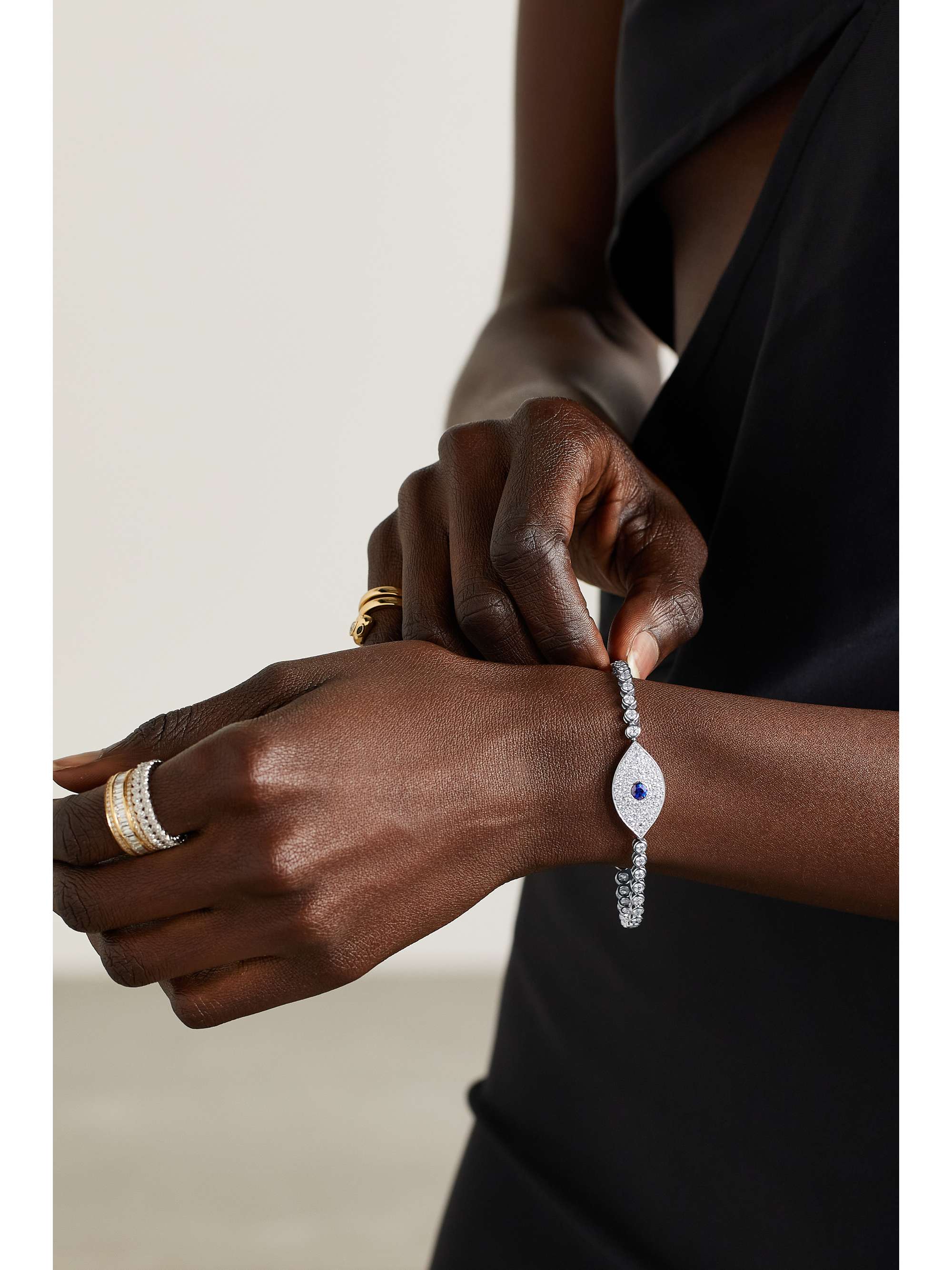 ANITA KO Bracelet en or rose 18 carats (750/1000), diamants et saphir