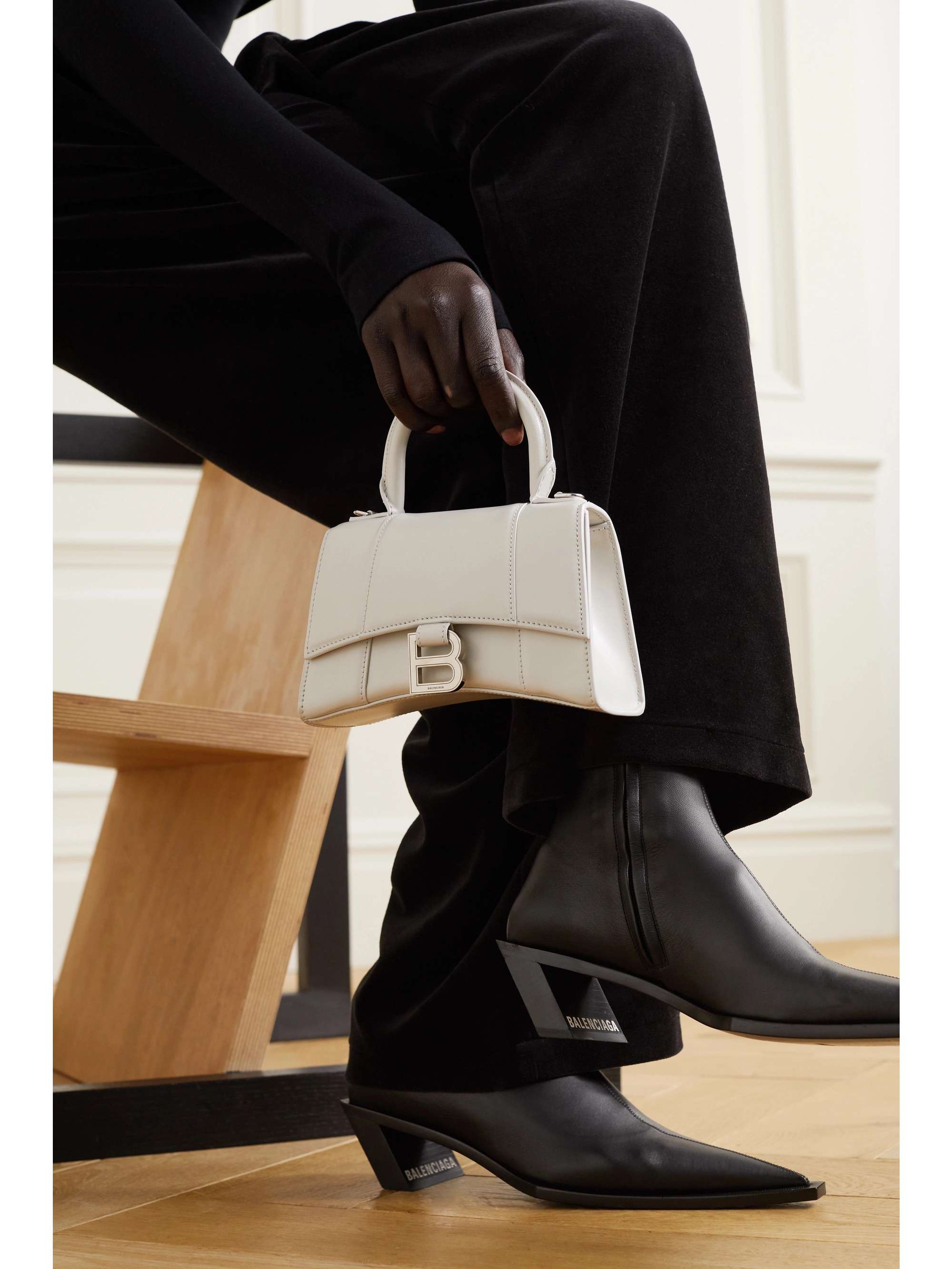 BALENCIAGA Hourglass XS leather tote NETAPORTER