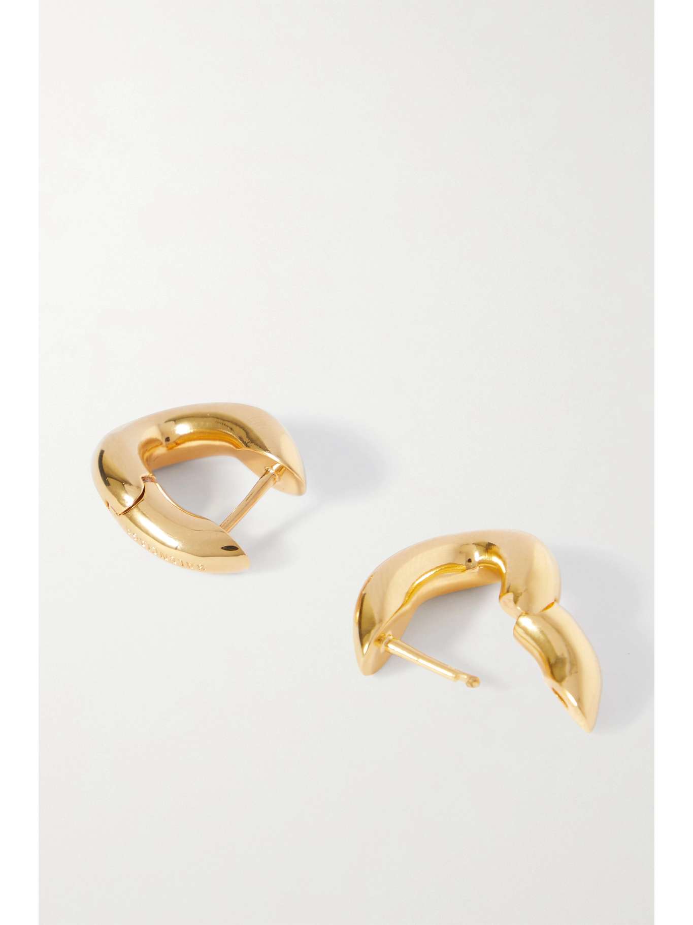 BALENCIAGA Loop XXS goldtone hoop earrings NETAPORTER
