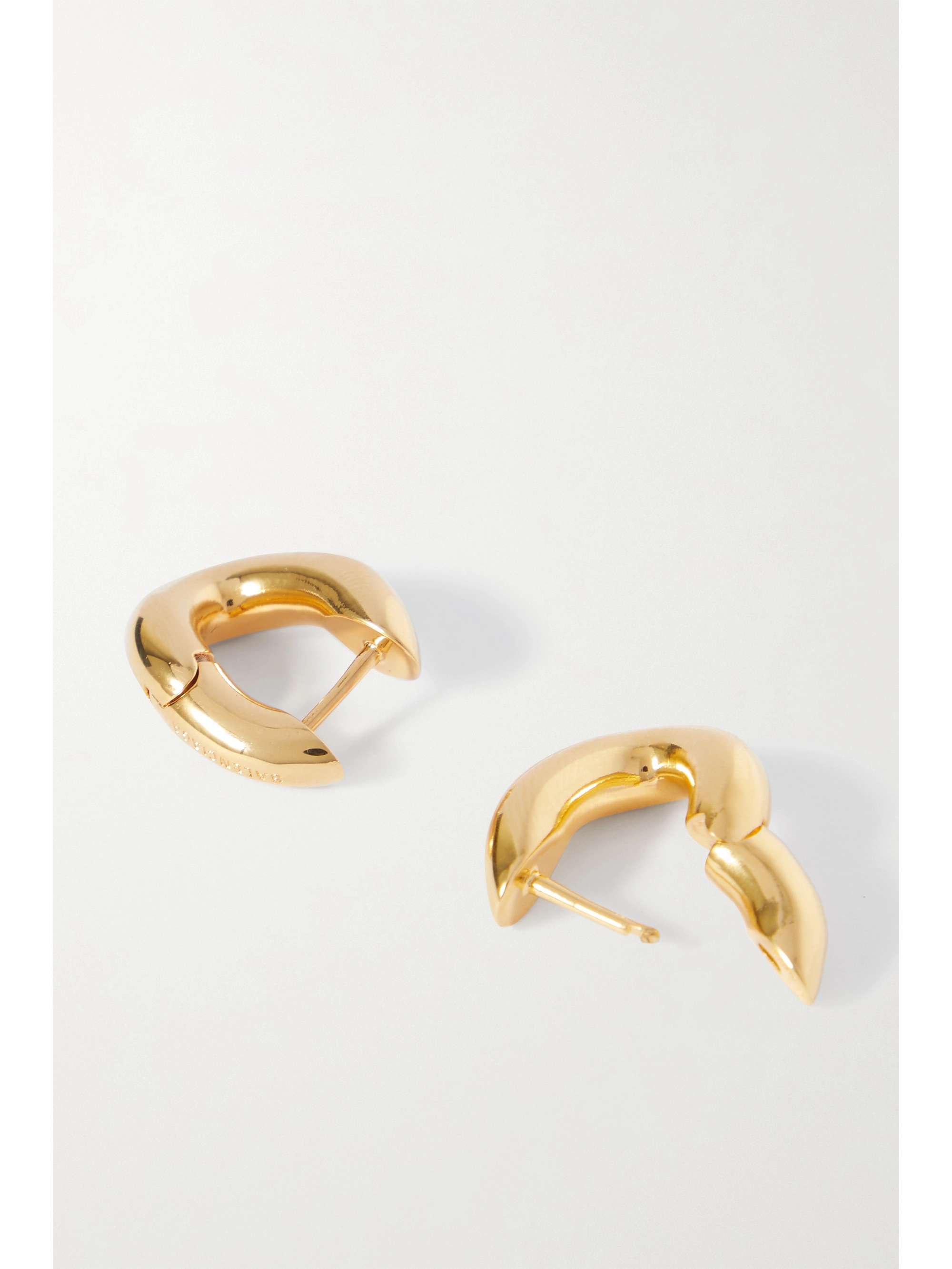 BALENCIAGA Loop XXS goldtone hoop earrings NETAPORTER