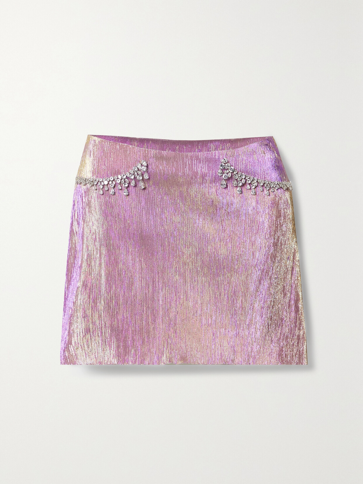 Miss Sohee - + The Vanguard Crystal-embellished Stretch-lamé Mini Skirt - Pink