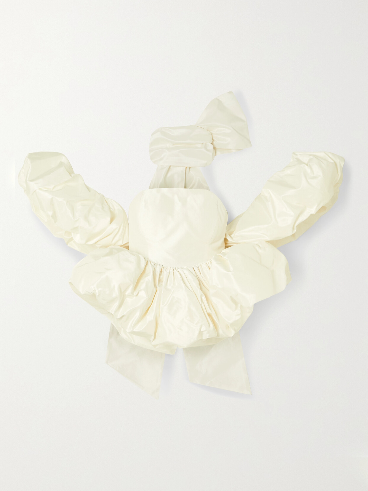 Miss Sohee - + The Vanguard Strapless Convertible Silk-taffeta Peplum Top - Ivory