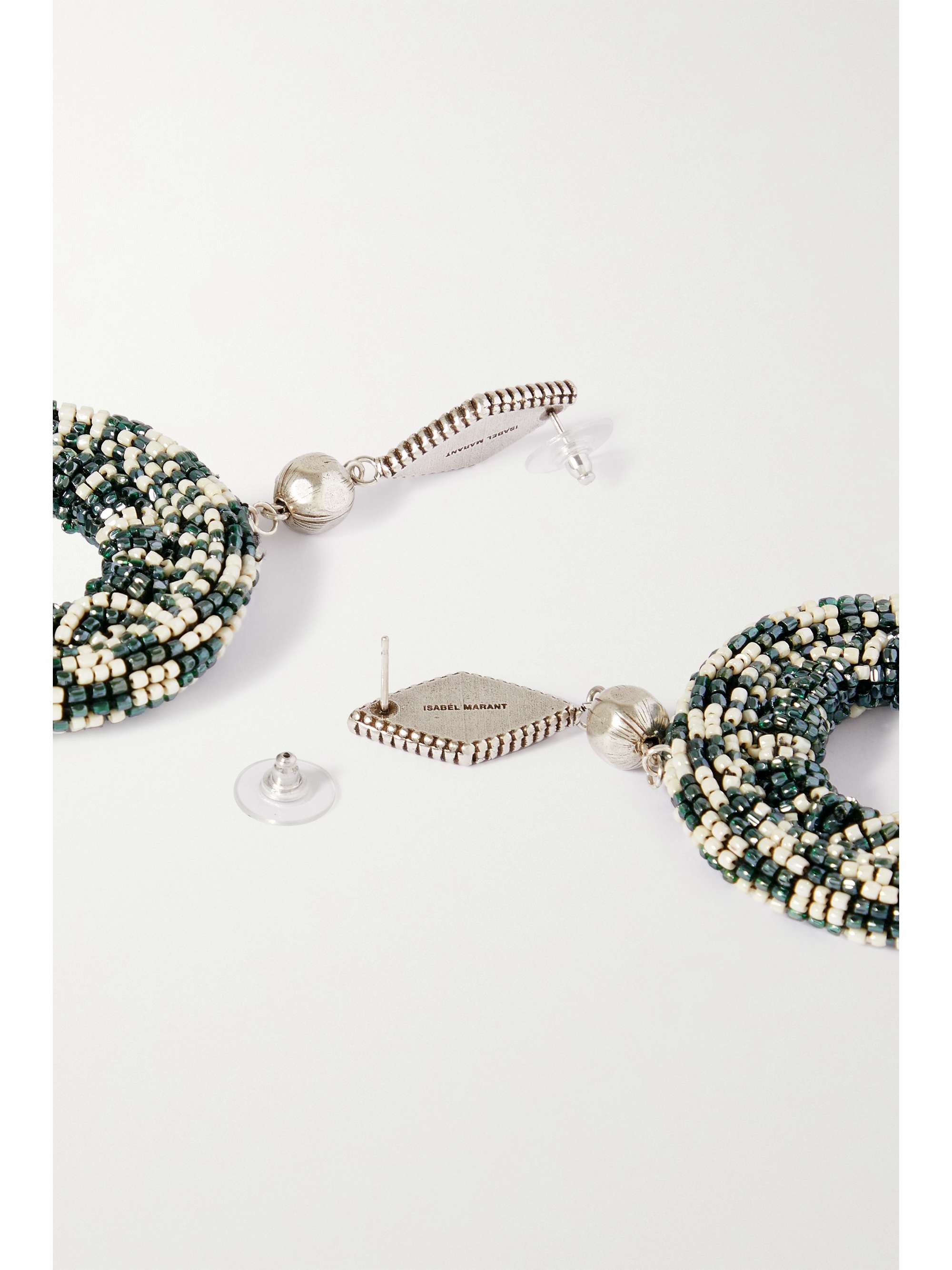 ISABEL MARANT Silver-tone, bead and enamel earrings