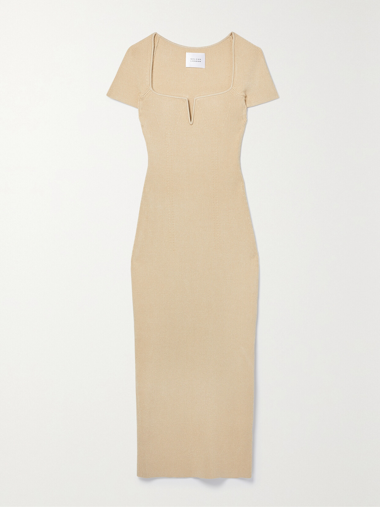Galvan Freya Ribbed-knit Midi Dress