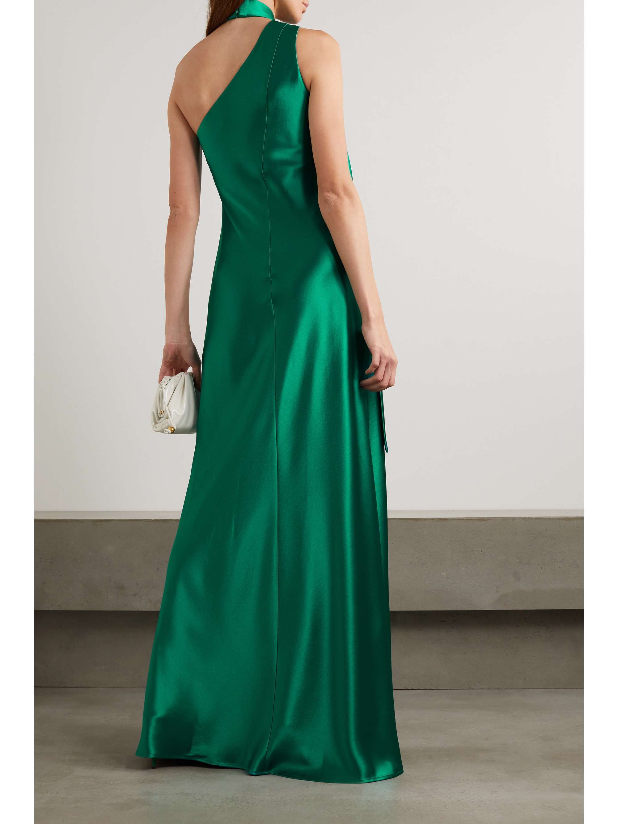 GALVAN Ushuaia satin halterneck gown