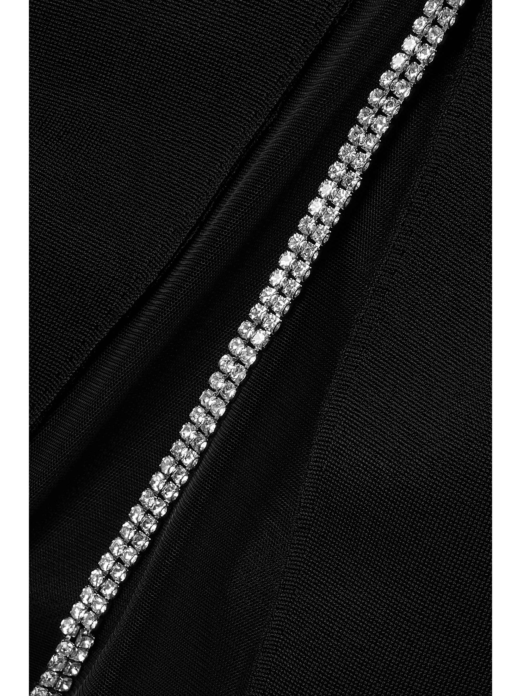 GALVAN Stella open-back tulle-paneled embellished stretch-knit maxi dress