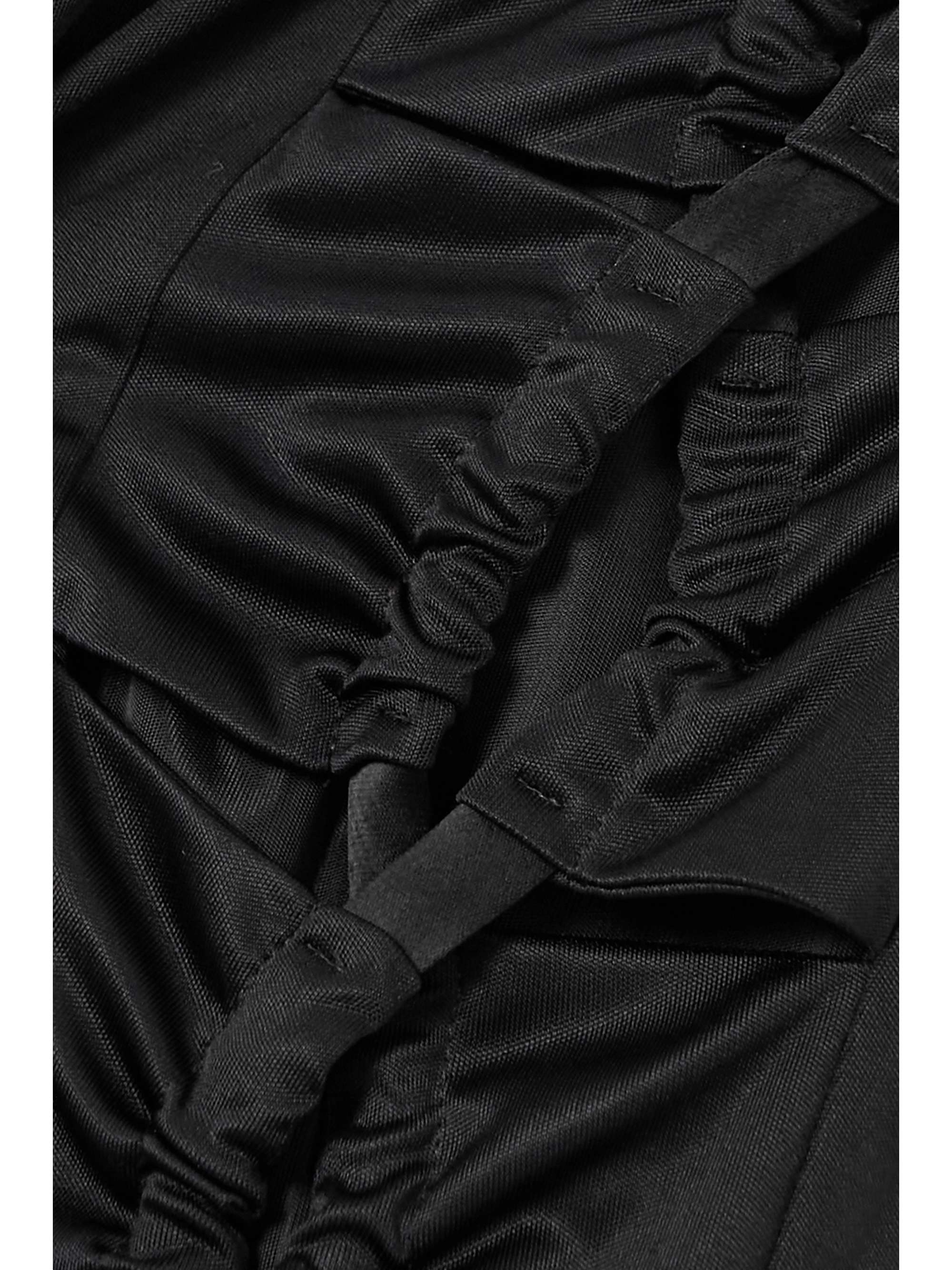 GALVAN Vertebrae ruched cutout satin-jersey midi skirt