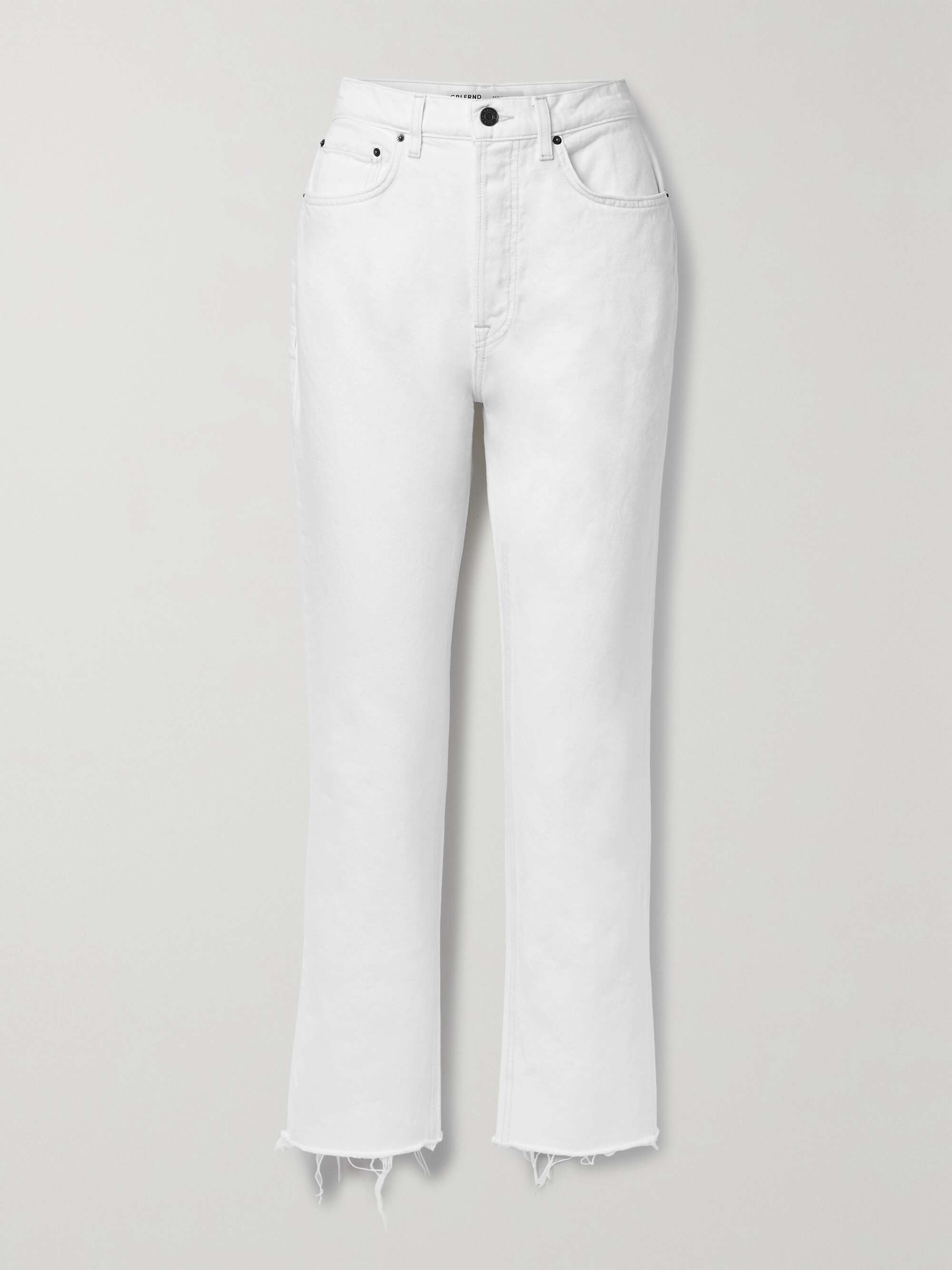 White Cassidy frayed high-rise straight 