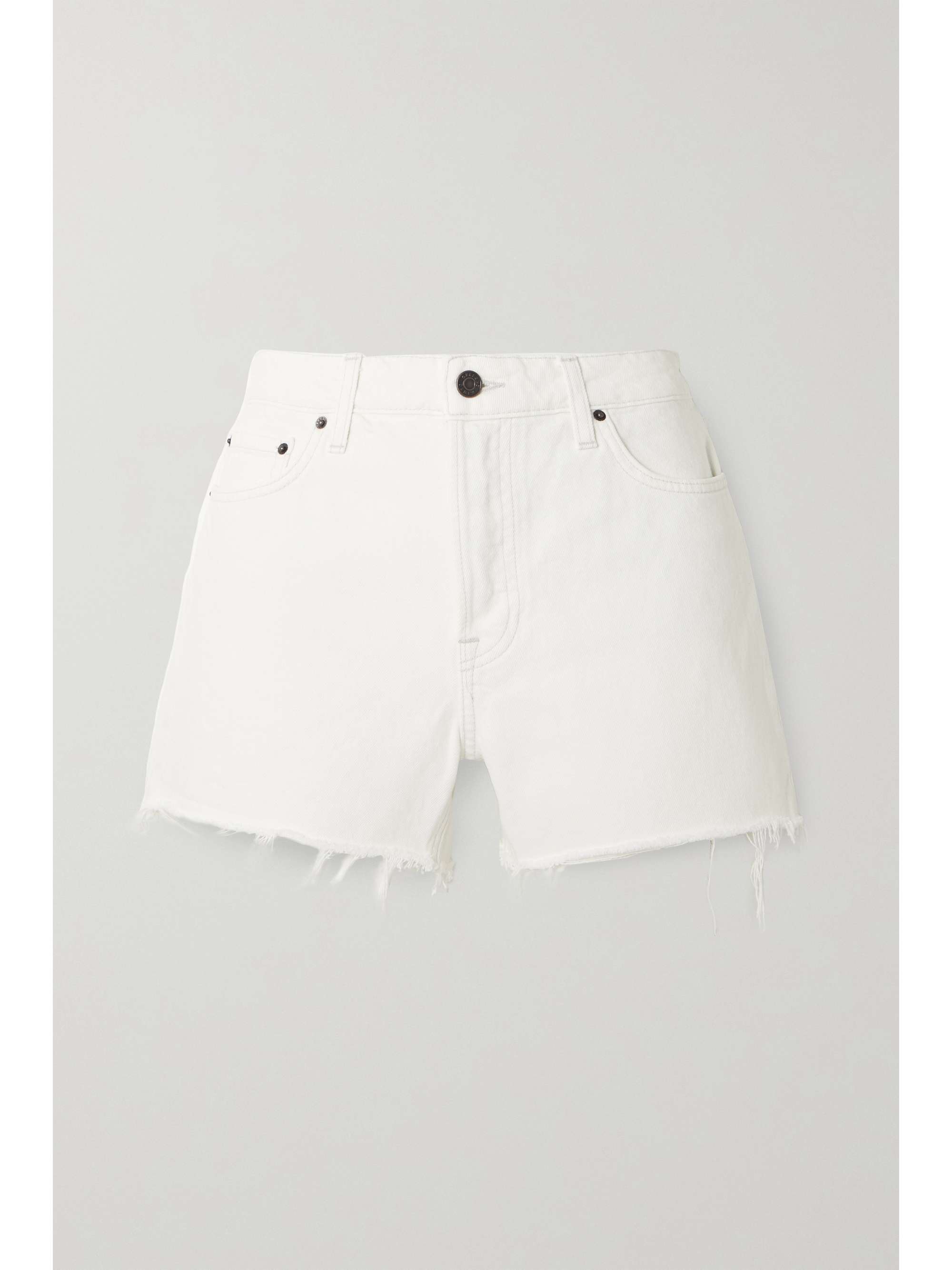 White Helena distressed denim shorts 
