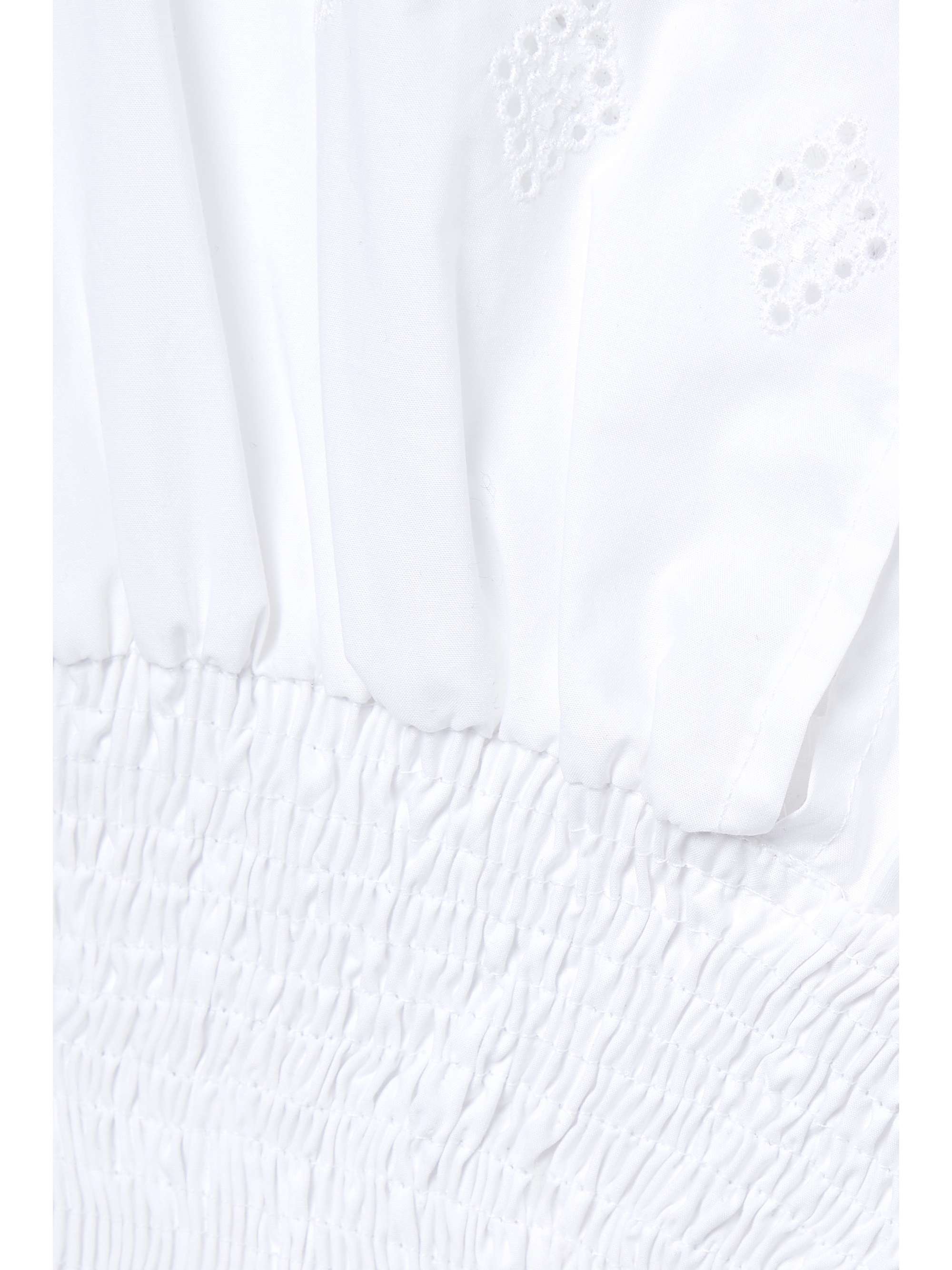 ERL Cropped shirred broderie anglaise cotton-poplin top