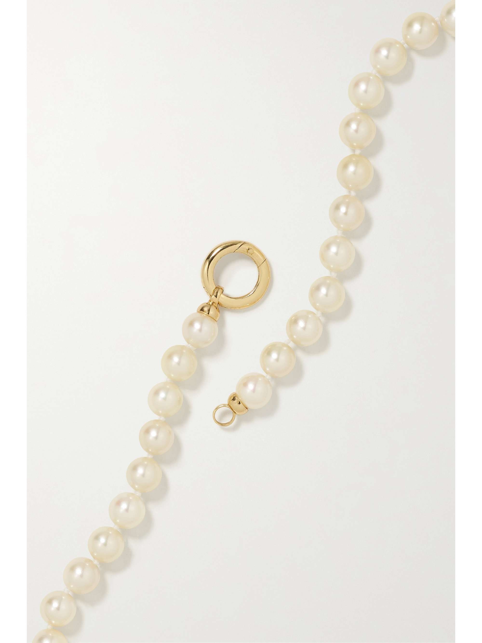 STORROW Anna 14-karat gold, pearl and chalcedony necklace