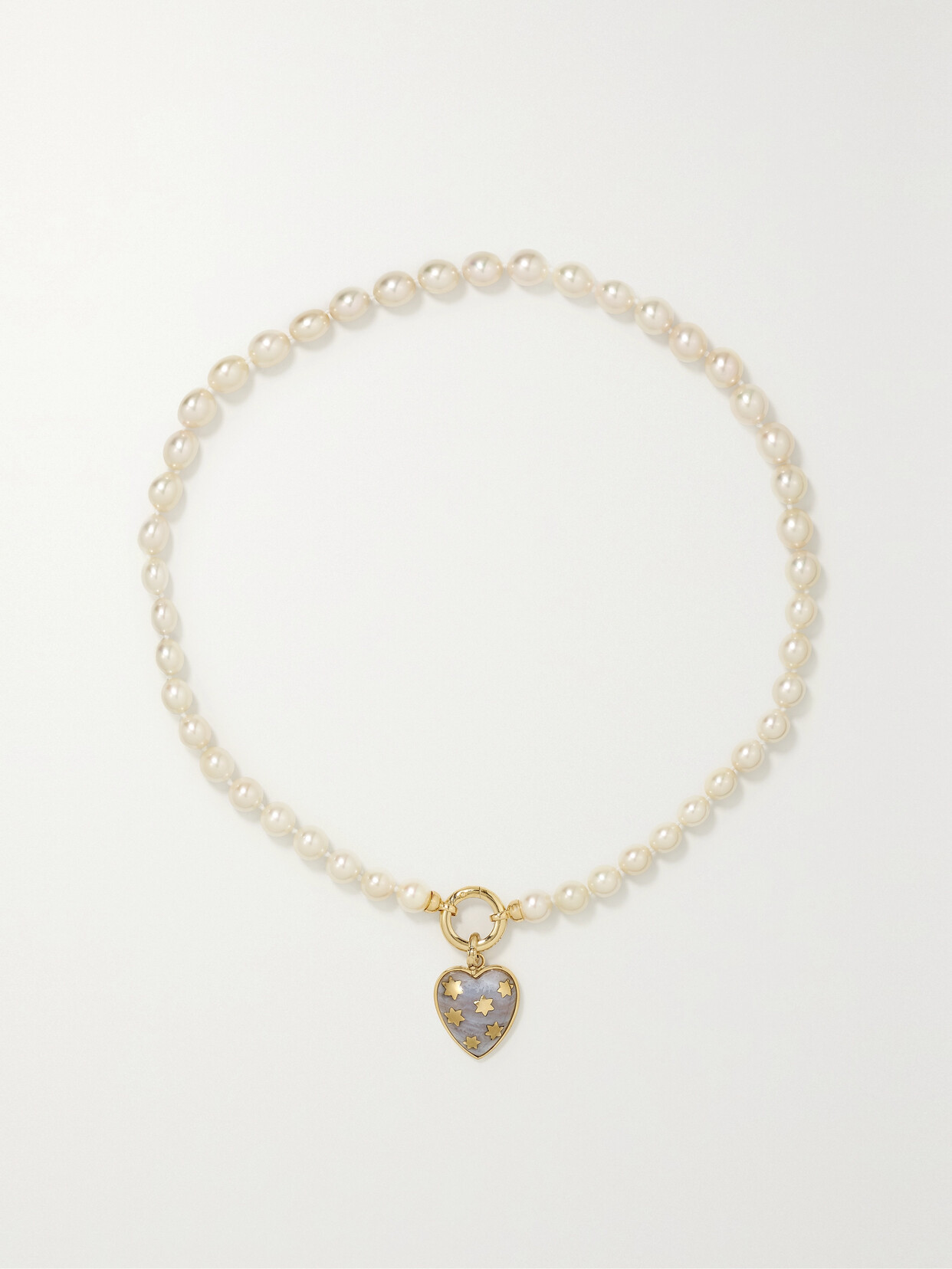 Storrow Anna 14-karat Gold, Pearl And Chalcedony Necklace