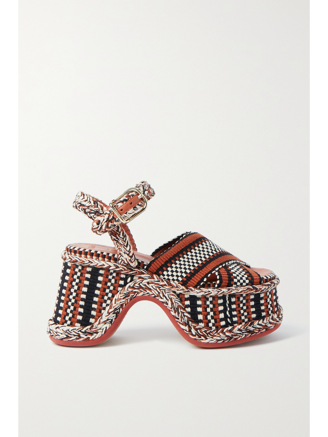 Chloé Meril High-heel Sandal Red Size 6 100% Cotton, Lambskin, Quercus Suber, Farmed, Coo Spain In Red