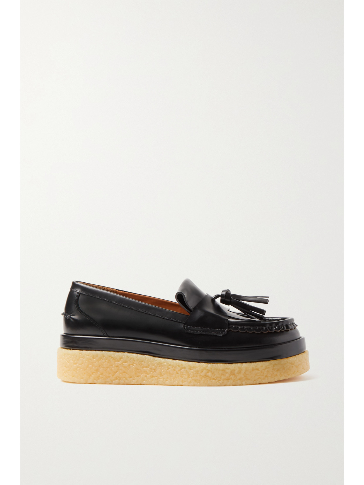 CHLOÉ JAMIE TASSELED LEATHER PLATFORM LOAFERS