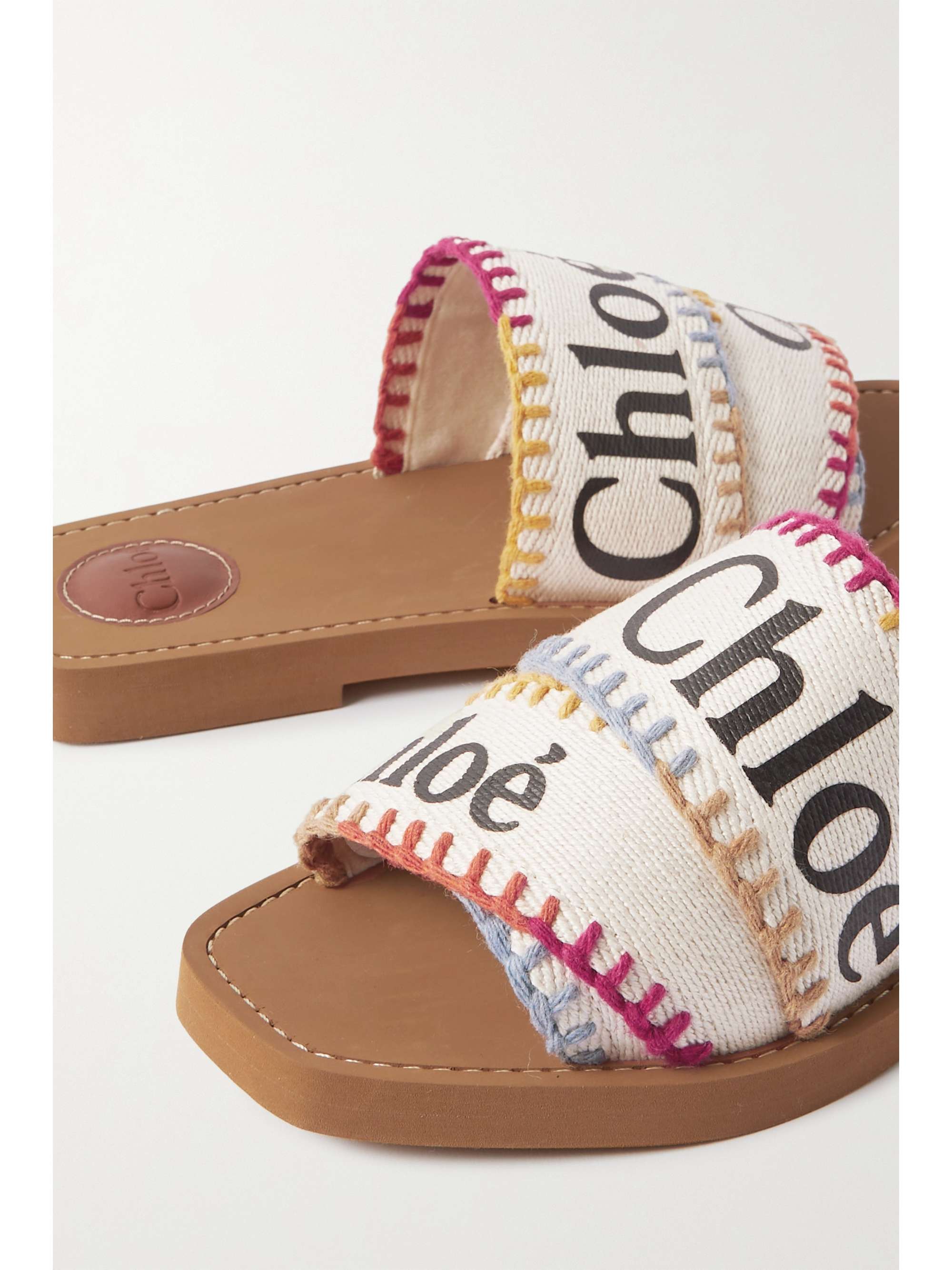 chloe woody slides white