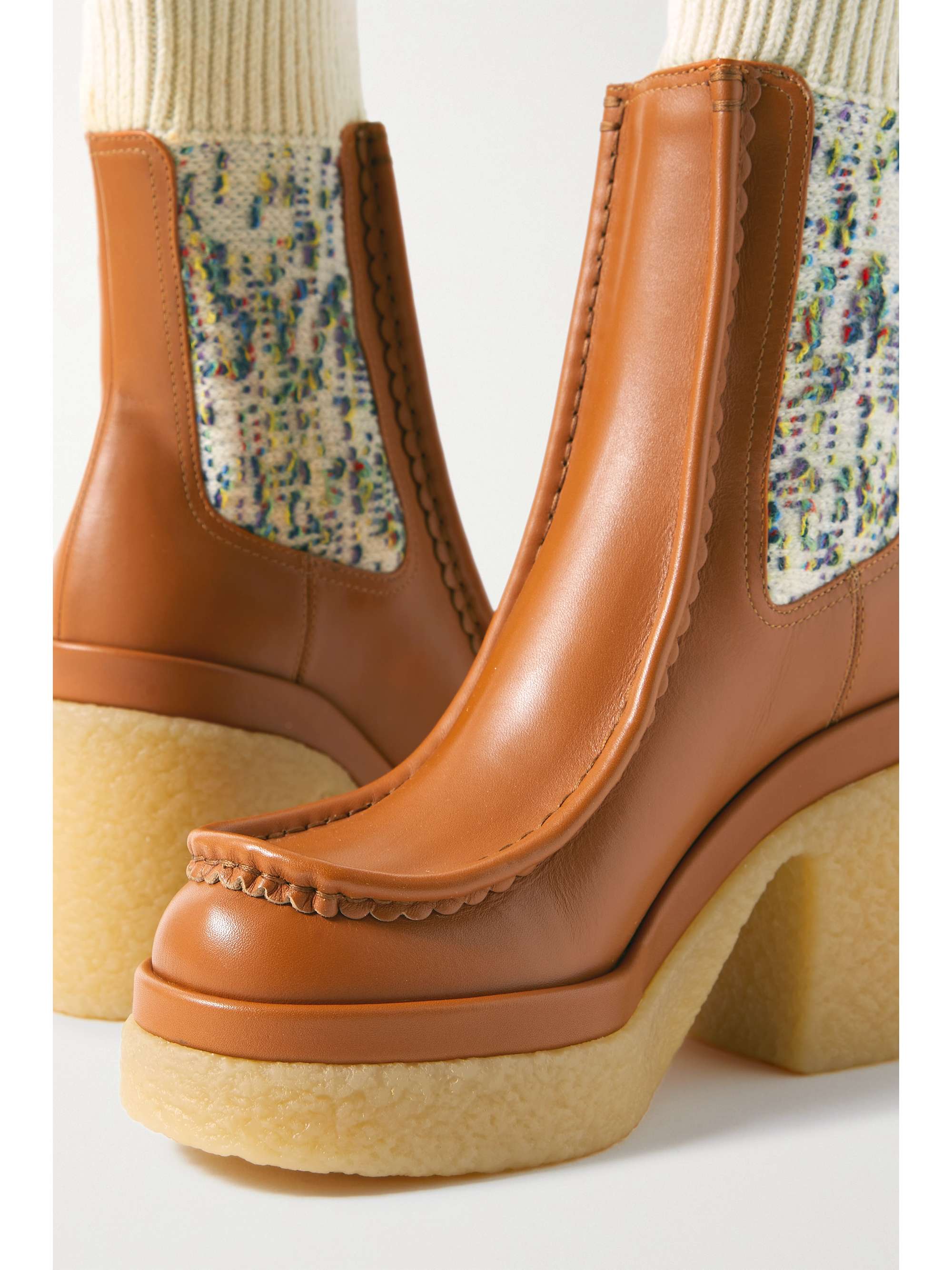 ribbed chelsea boots