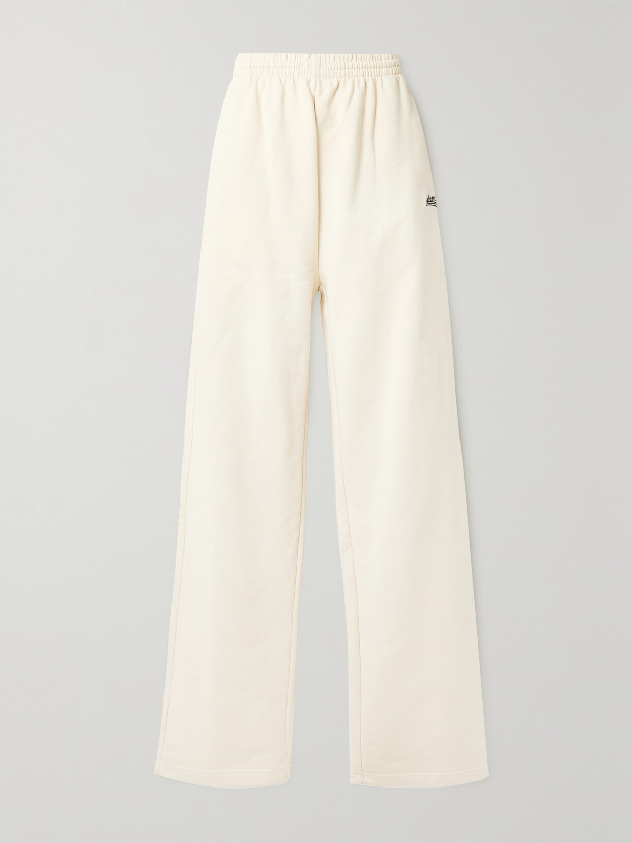 Balenciaga - Embroidered Cotton-jersey Track Pants - Cream