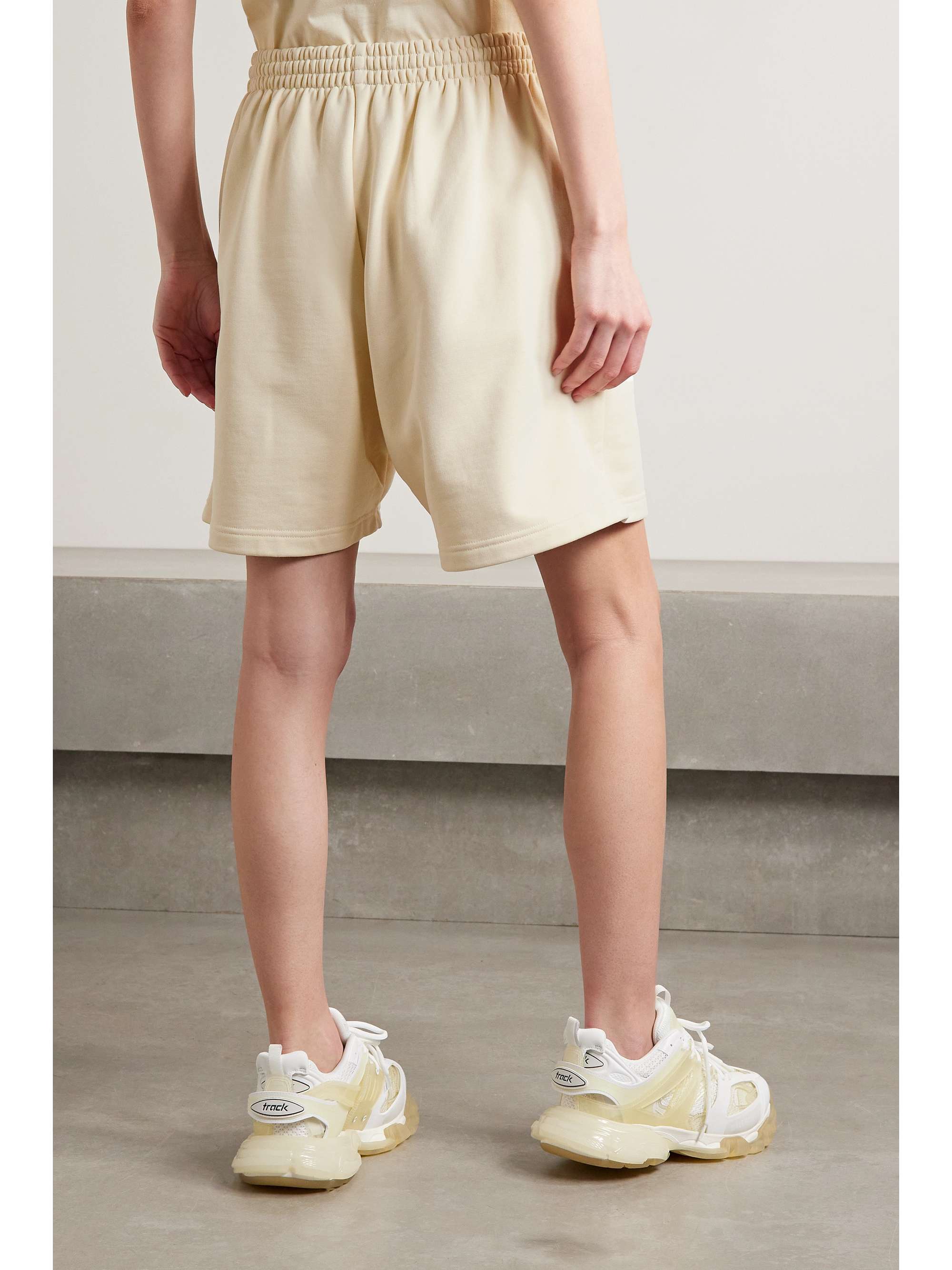 BALENCIAGA Embroidered cotton-jersey shorts