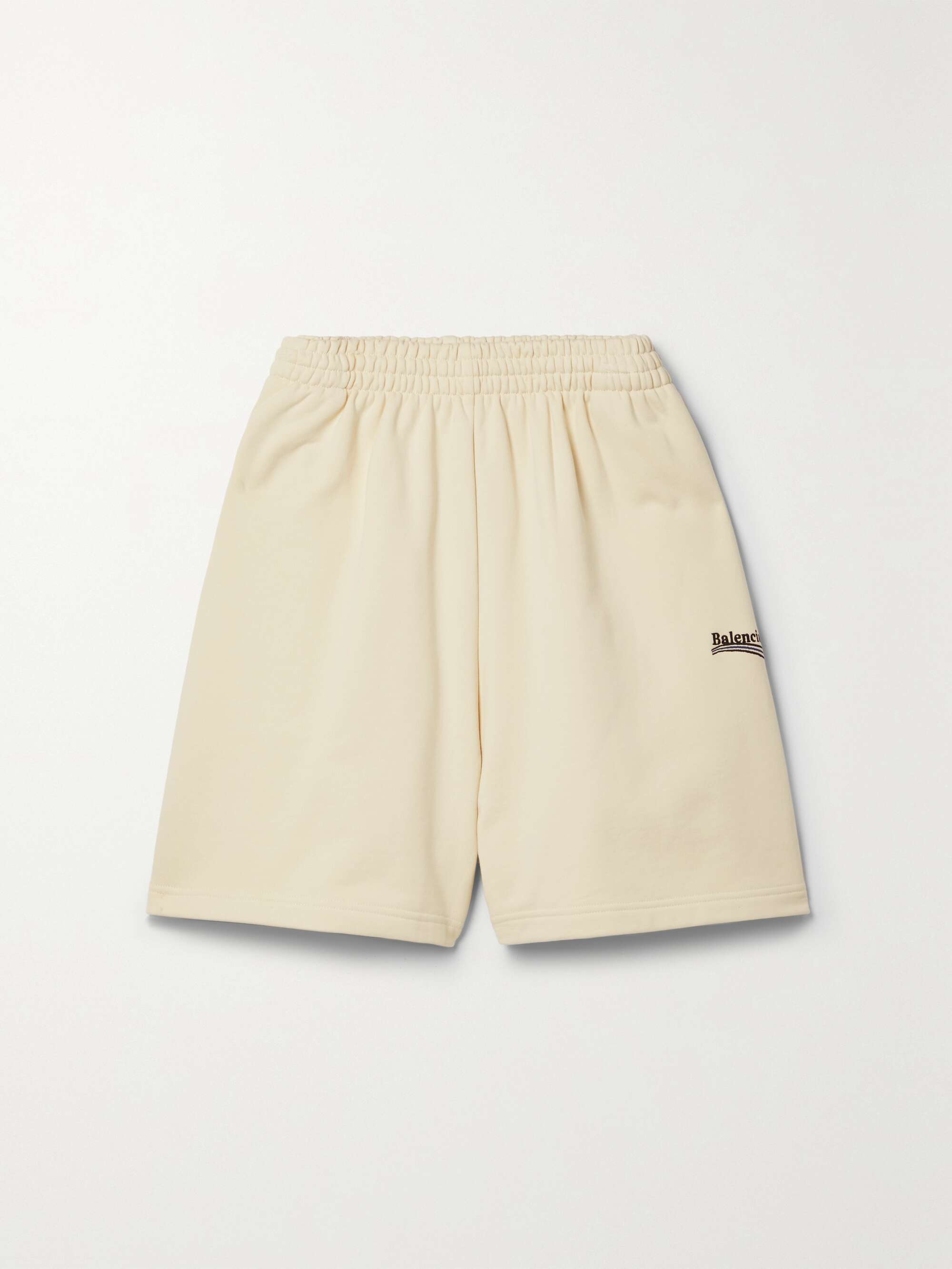 BALENCIAGA Embroidered cotton-jersey shorts | NET-A-PORTER