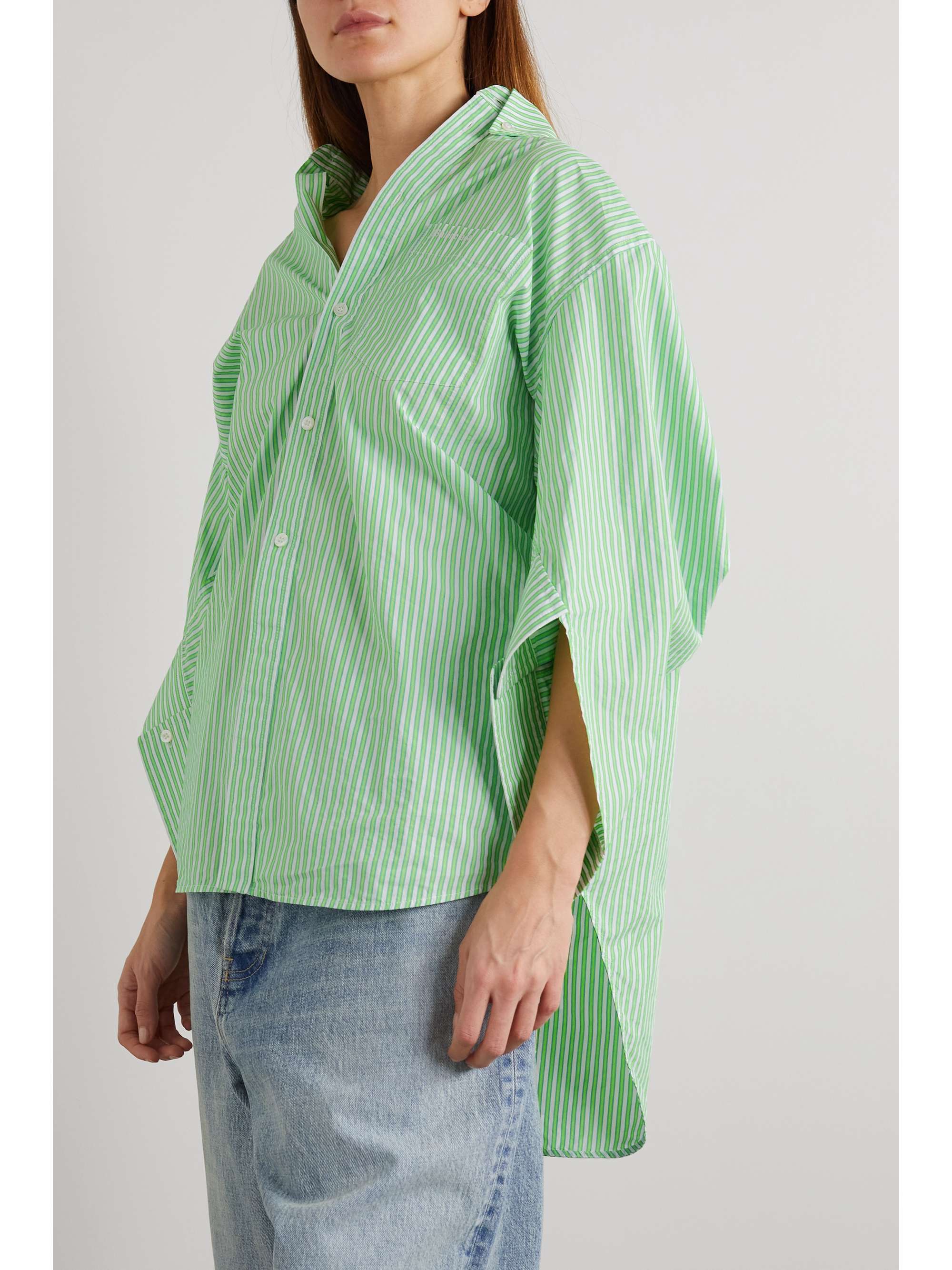 Swing Twisted striped cotton-blend poplin shirt