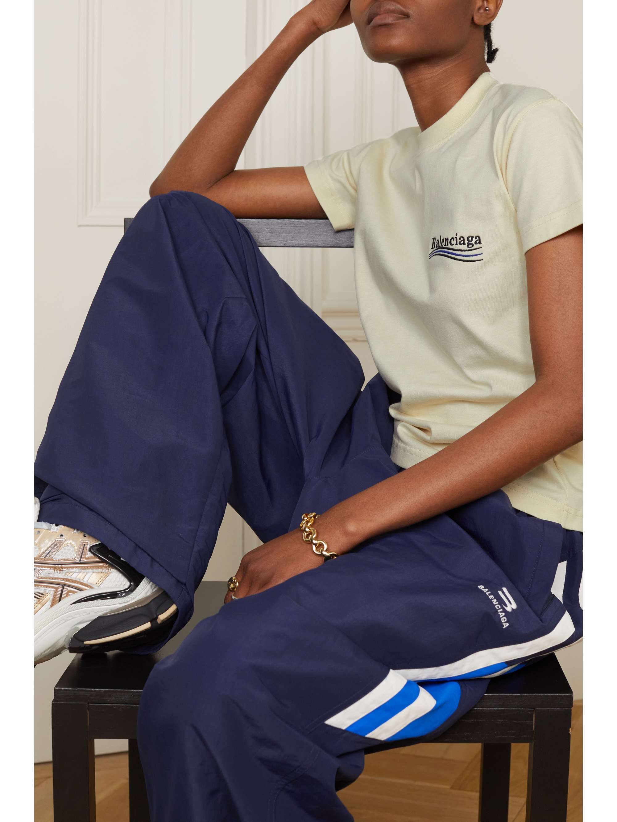 BALENCIAGA Embroidered cotton-jersey T-shirt