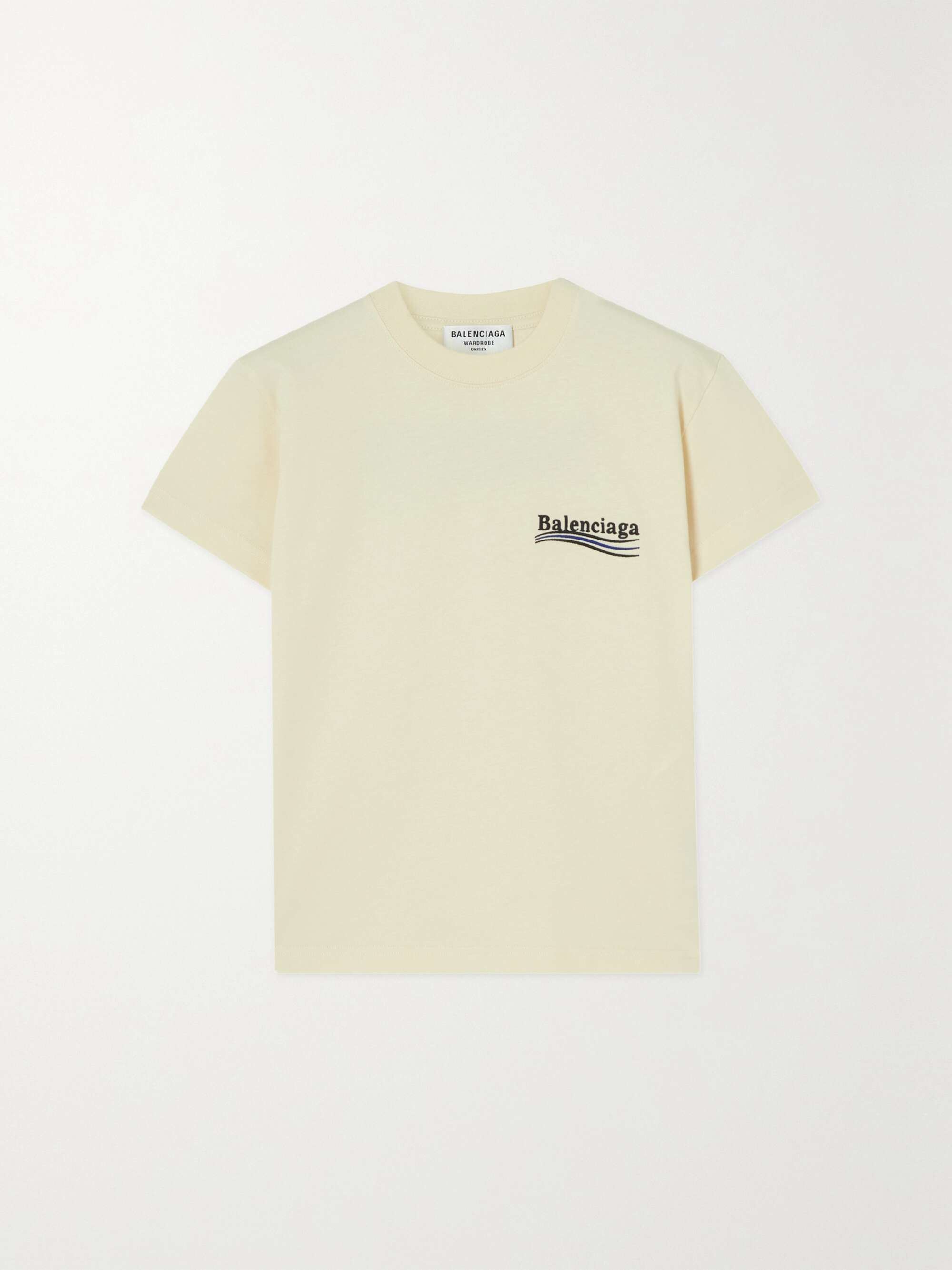 BALENCIAGA Embroidered cotton-jersey T-shirt | NET-A-PORTER