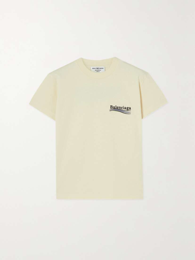 Balenciaga Embroidered Cotton-jersey T-shirt