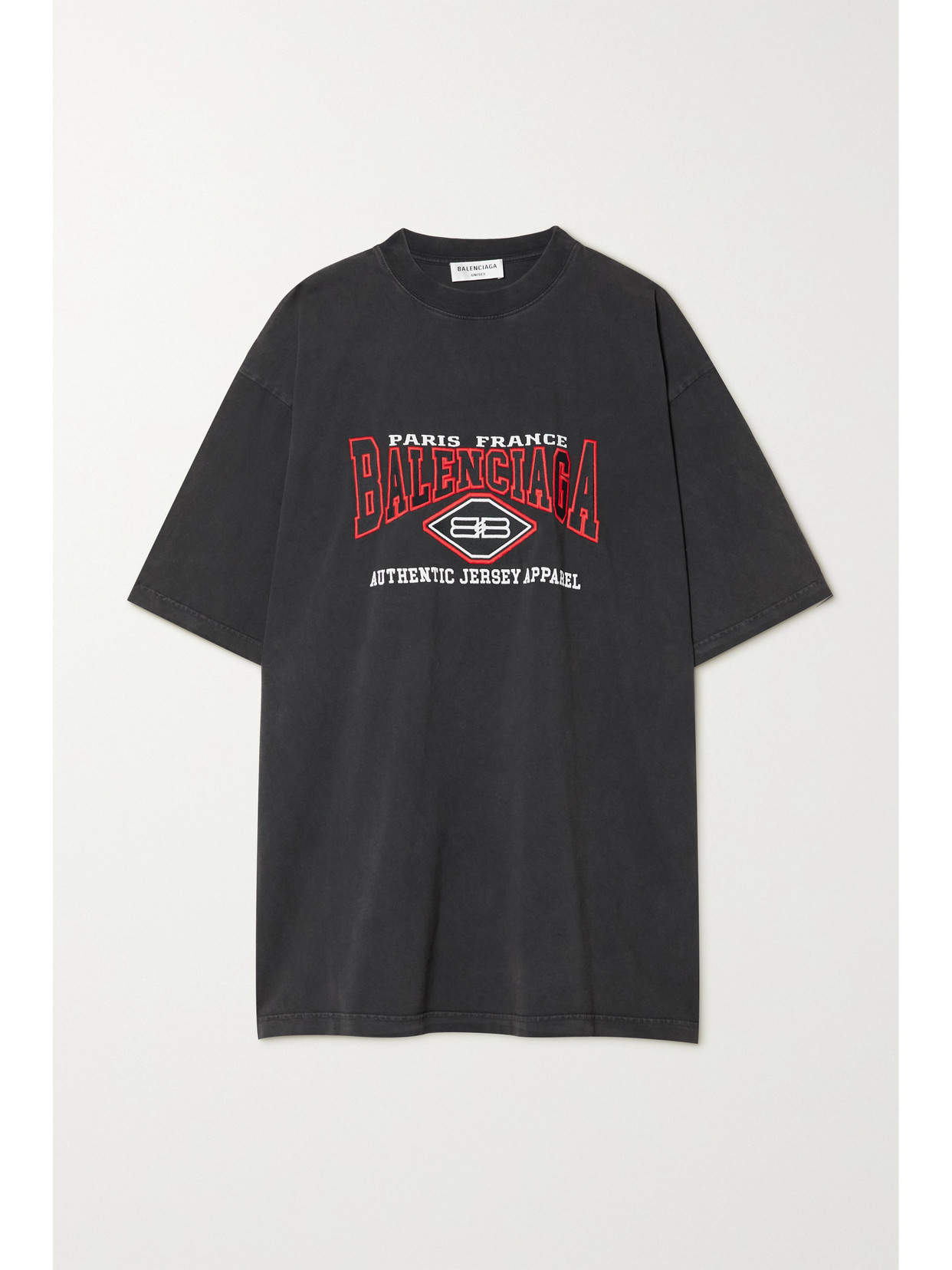 Balenciaga Logo-embroidered Cotton-jersey T-shirt In Black