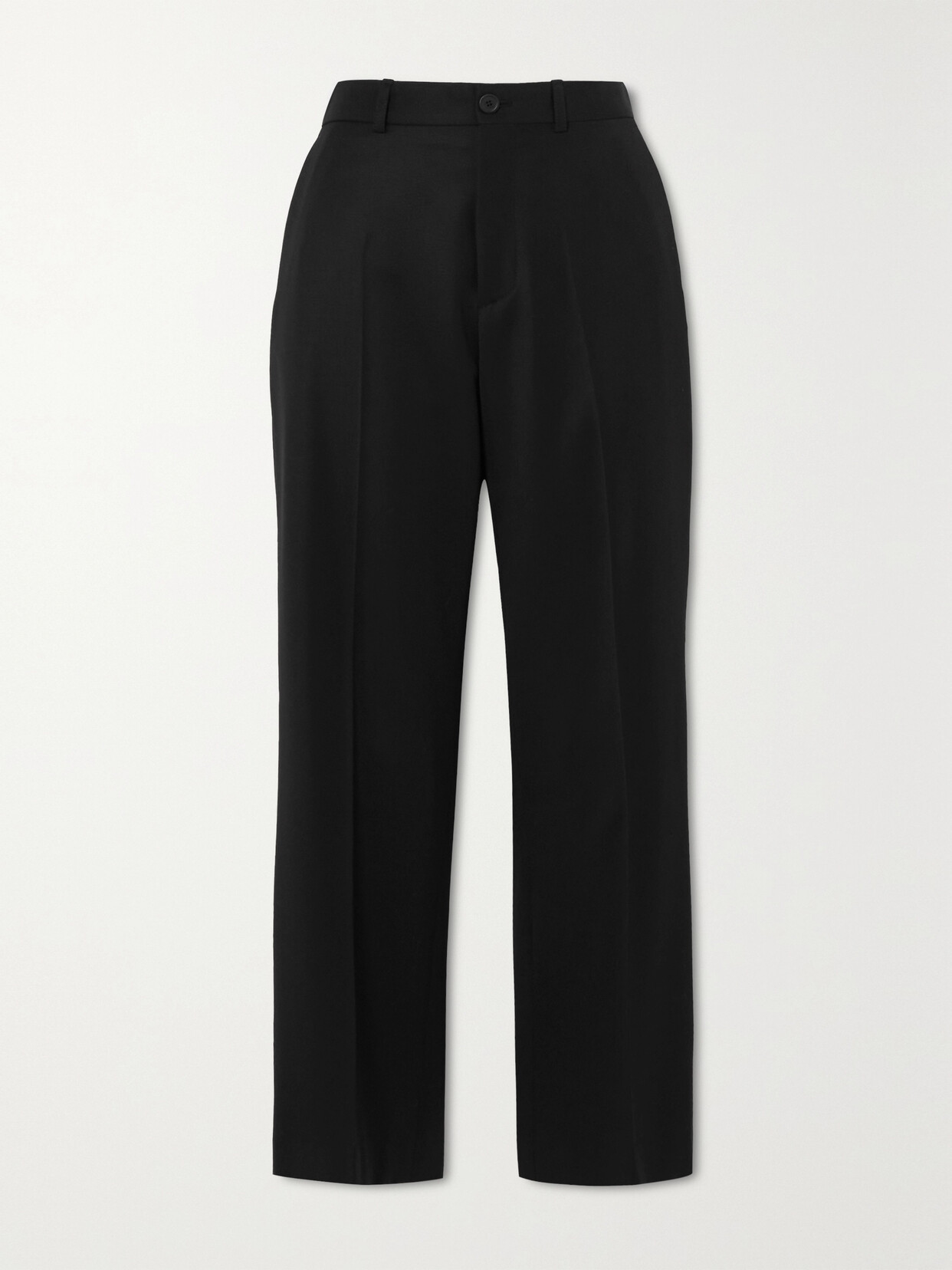 Balenciaga Wool Straight-leg Pants In Black