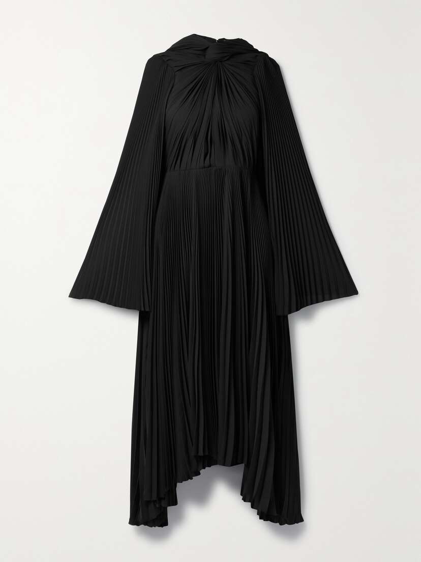 Balenciaga Asymmetric Twist-front Plissé-crepe Dress