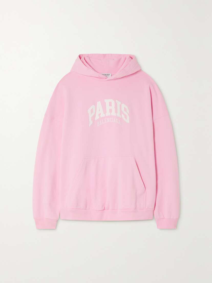 Balenciaga Cities Oversized Appliquéd Cotton-jersey Hoodie