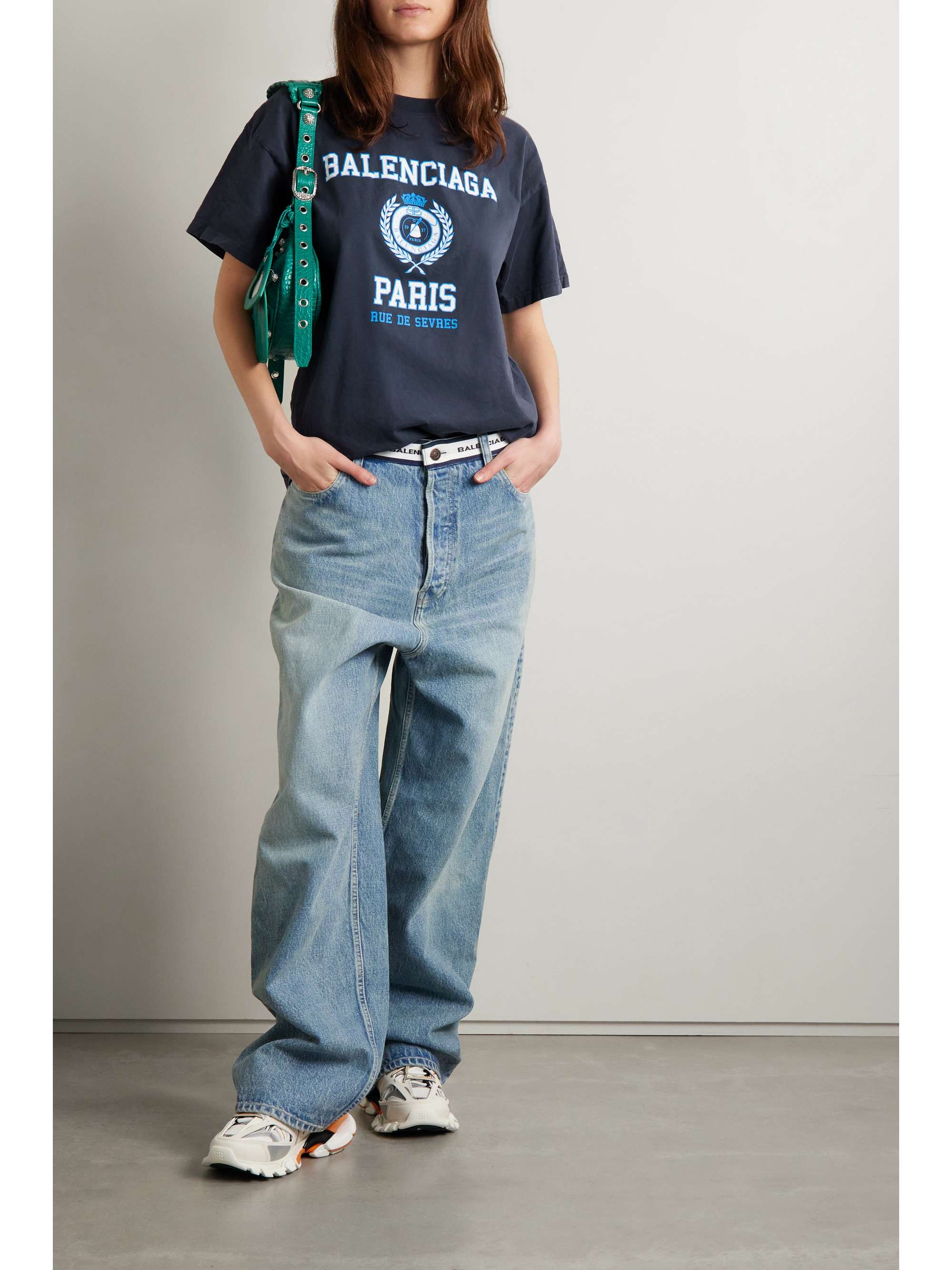 BALENCIAGA Printed cotton-jersey T-shirt | NET-A-PORTER