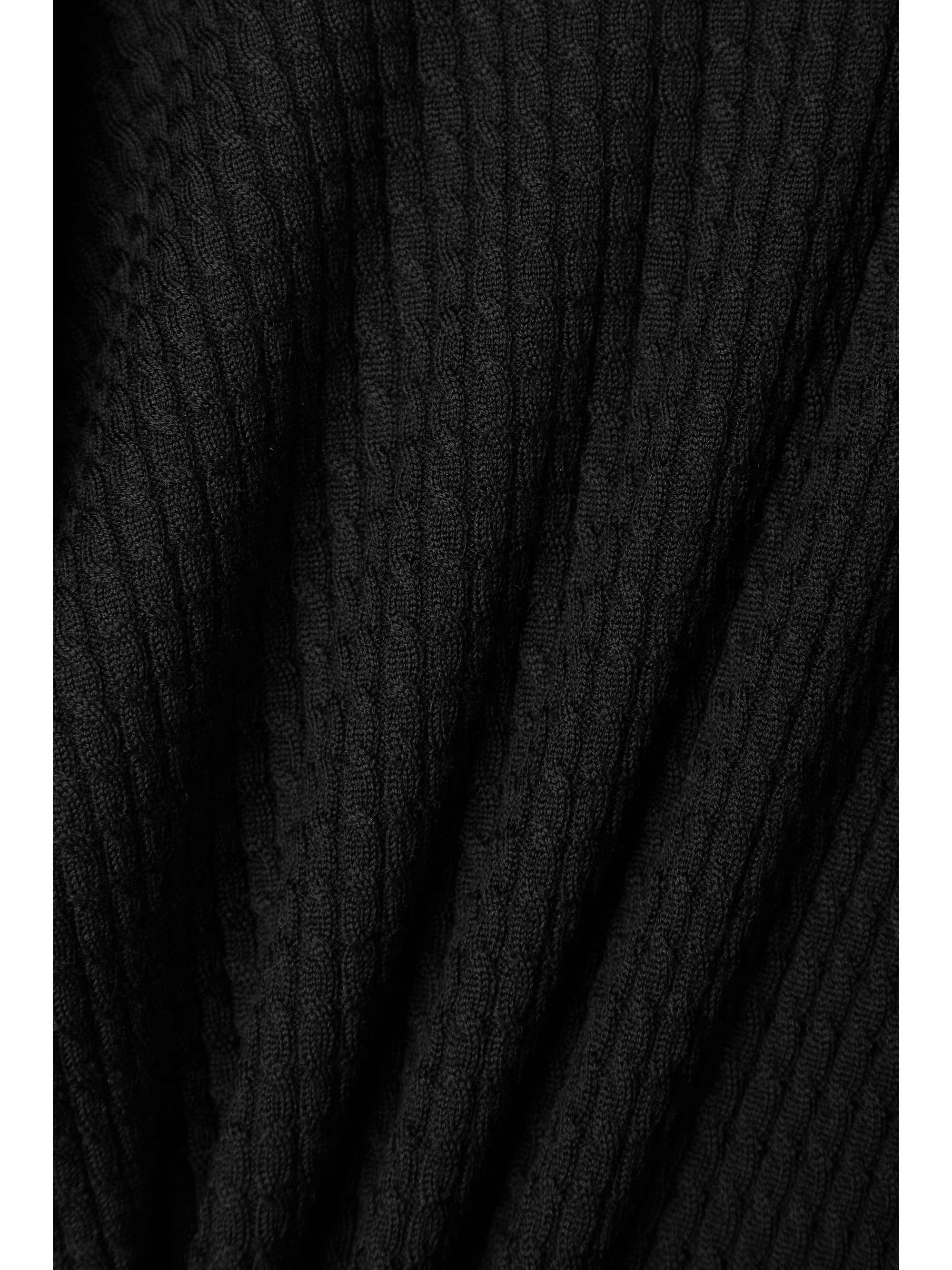 BALENCIAGA Cable-knit wool-blend turtleneck maxi dress