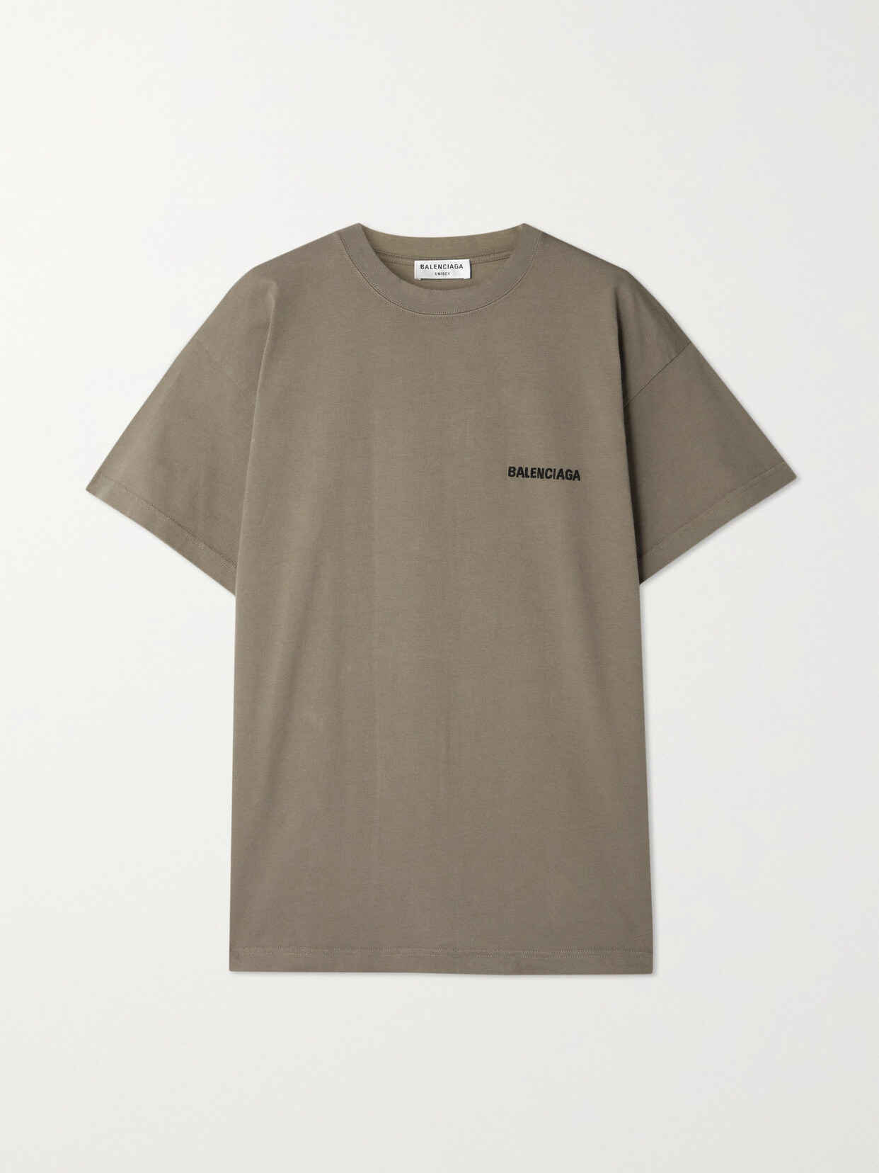 Balenciaga Embroidered Cotton-jersey T-shirt - Brown