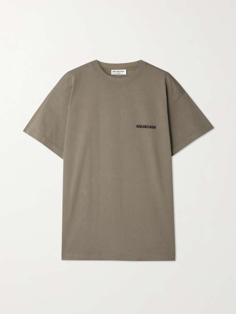 Balenciaga Embroidered Cotton-jersey T-shirt