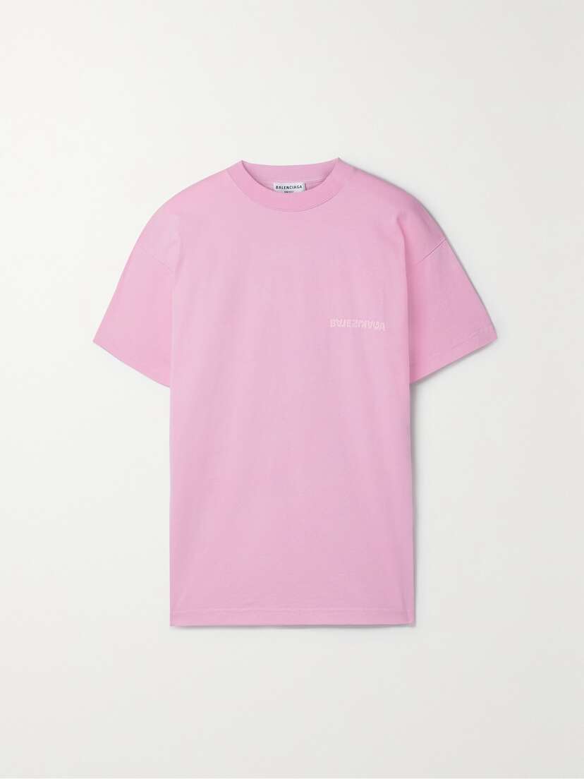 Balenciaga Embroidered Cotton-jersey T-shirt
